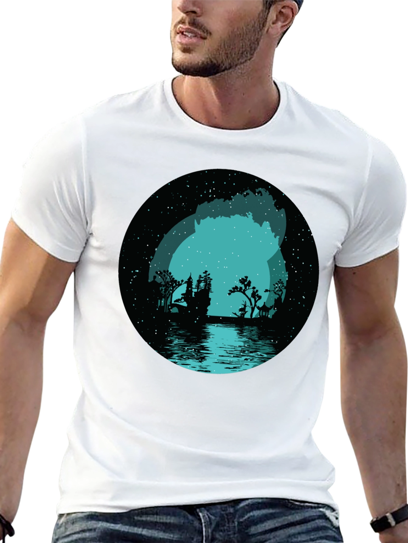 Mystic Lake Silhouette Graphic Tee - Black