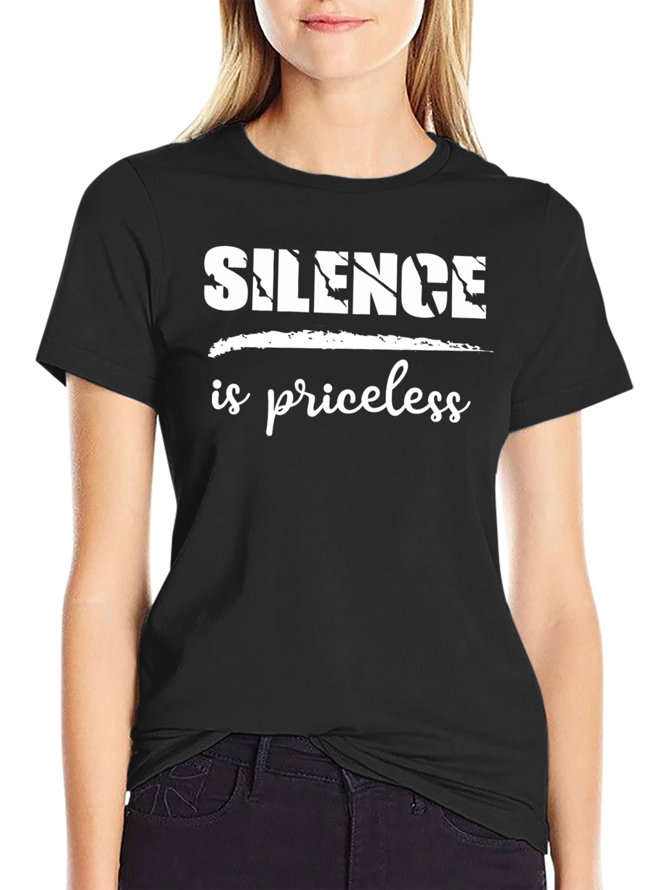 Silence is Priceless Black T-Shirt