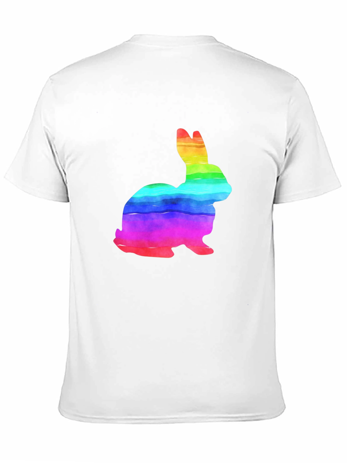 Rainbow Bunny Graphic Tee - Soft Cotton T-Shirt