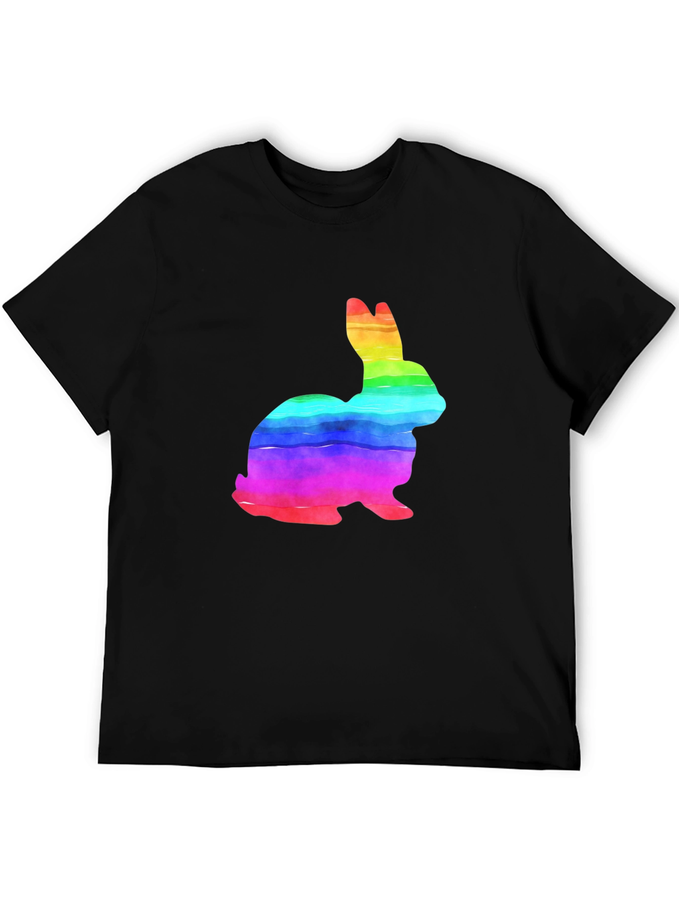 Rainbow Bunny Graphic Tee - Soft Cotton T-Shirt