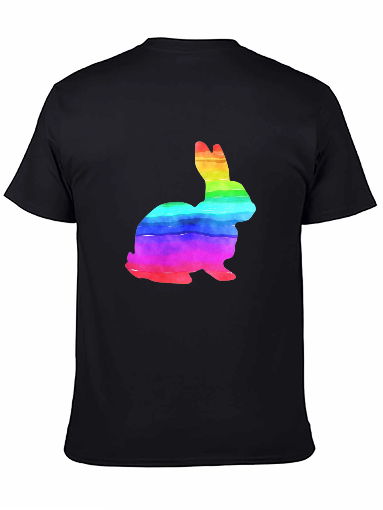 Rainbow Bunny Graphic Tee - Soft Cotton T-Shirt