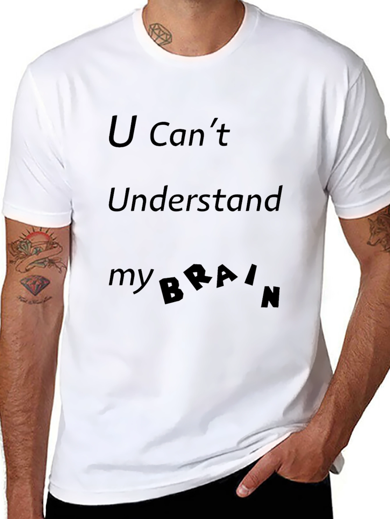 U Cant Understand My Brain Black T-Shirt