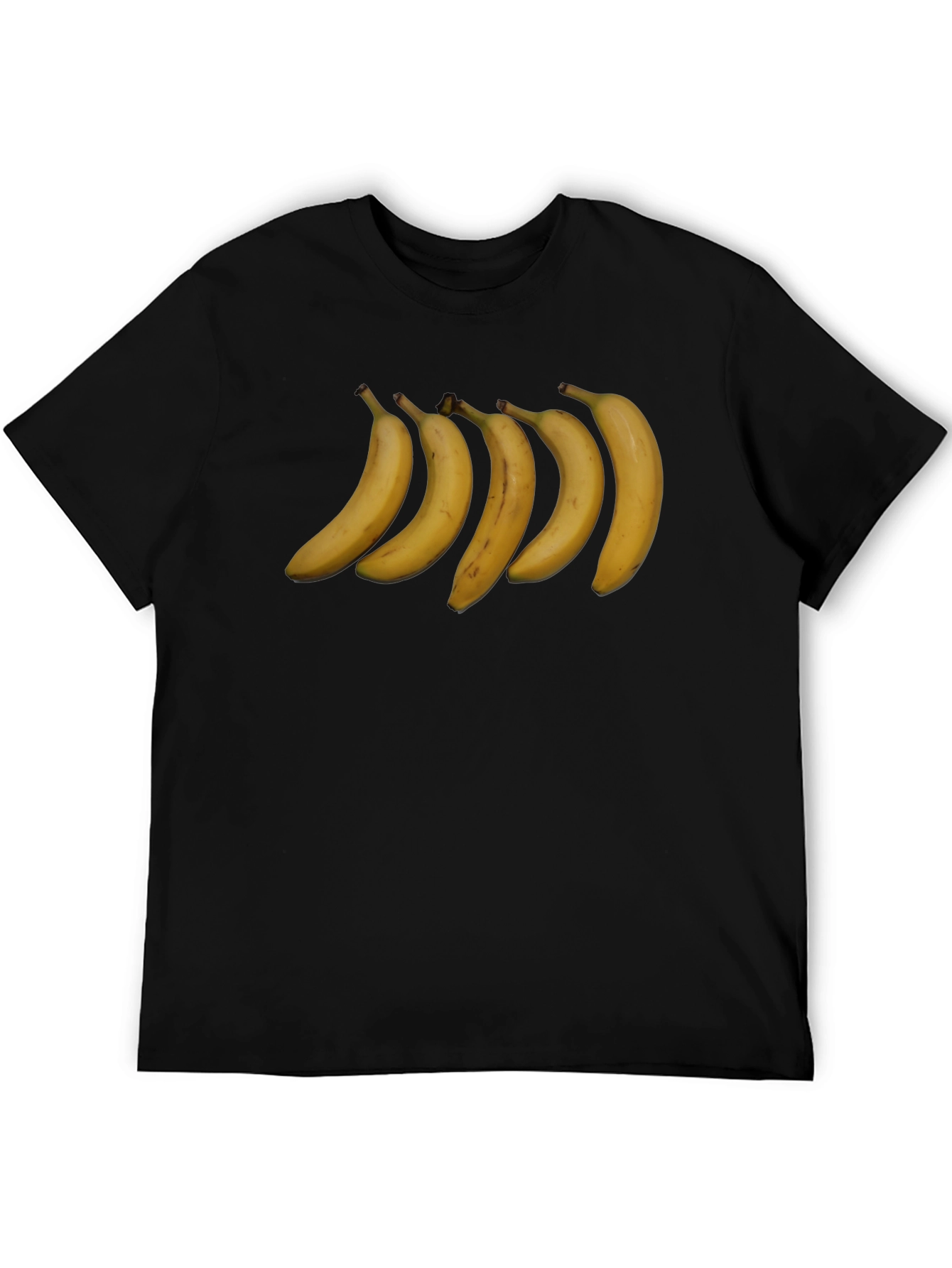 Banana Row Black T-Shirt - Quirky Graphic Tee