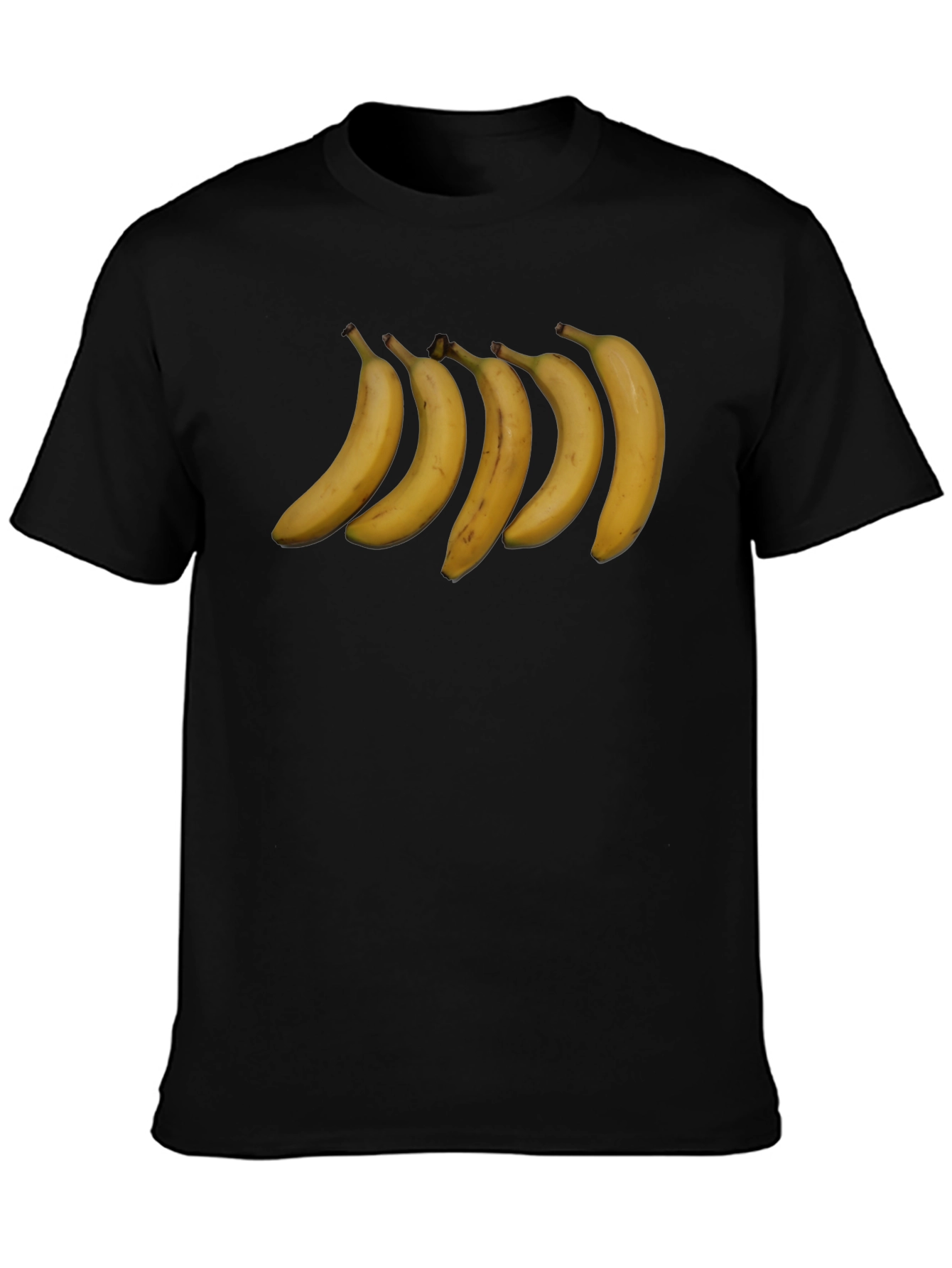 Banana Row Black T-Shirt - Quirky Graphic Tee