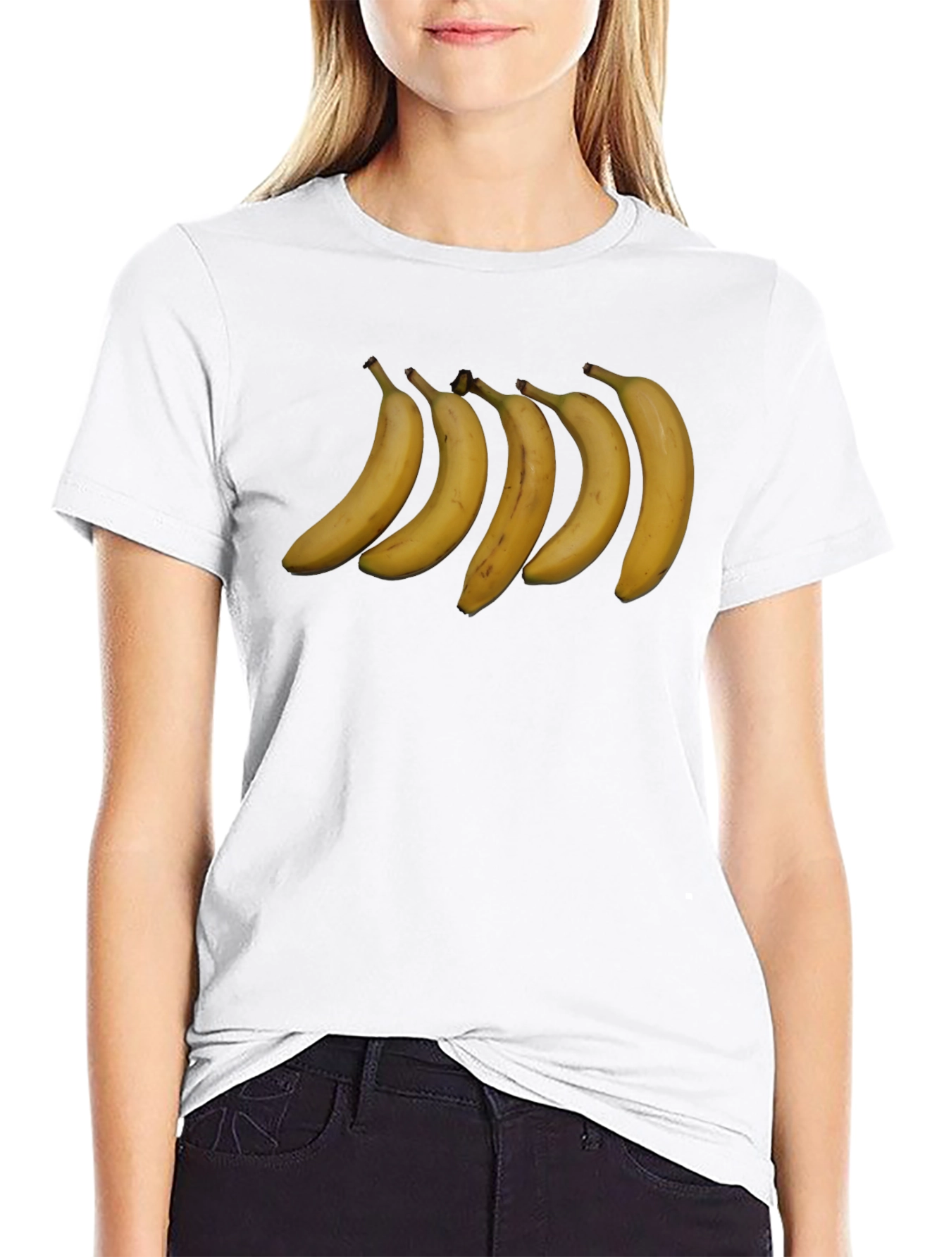 Banana Row Black T-Shirt - Quirky Graphic Tee