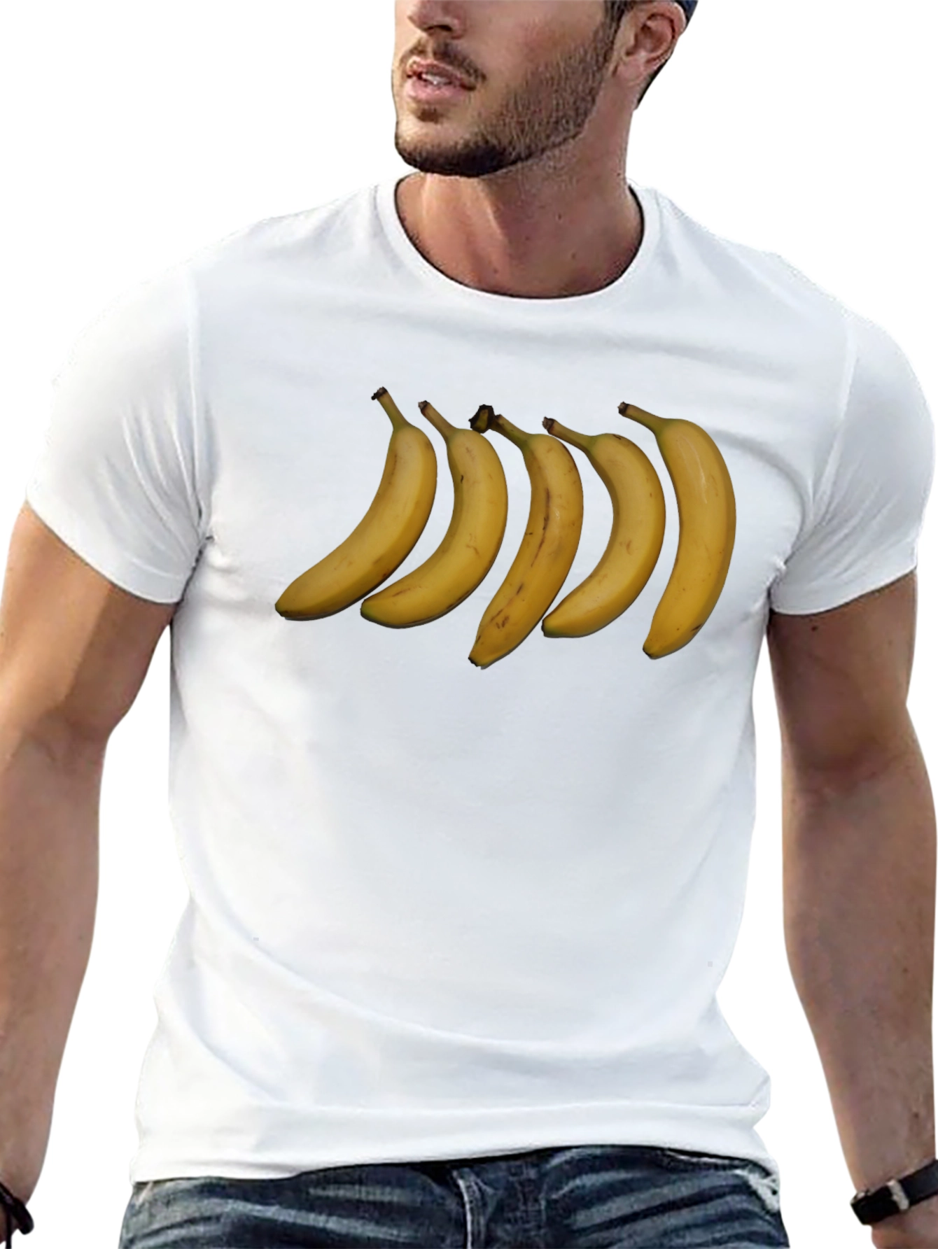 Banana Row Black T-Shirt - Quirky Graphic Tee