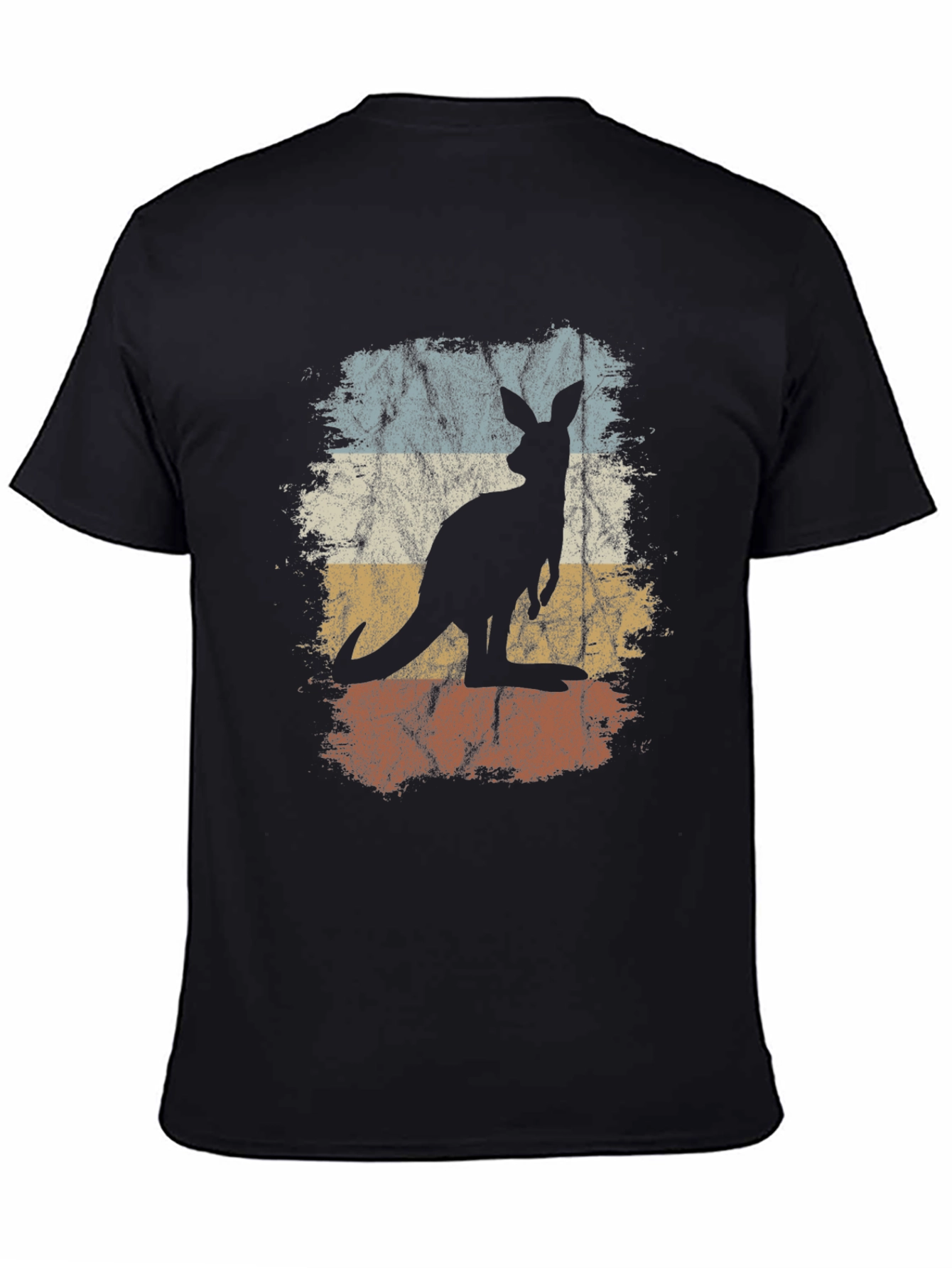 Retro Kangaroo Graphic Tee - Unisex Black T-Shirt