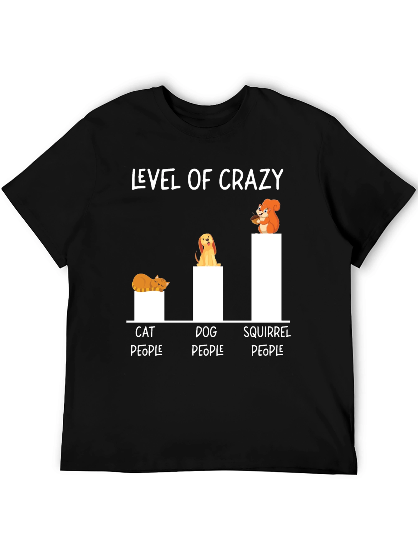 Level of Crazy T-Shirt - Cat Dog Squirrel People