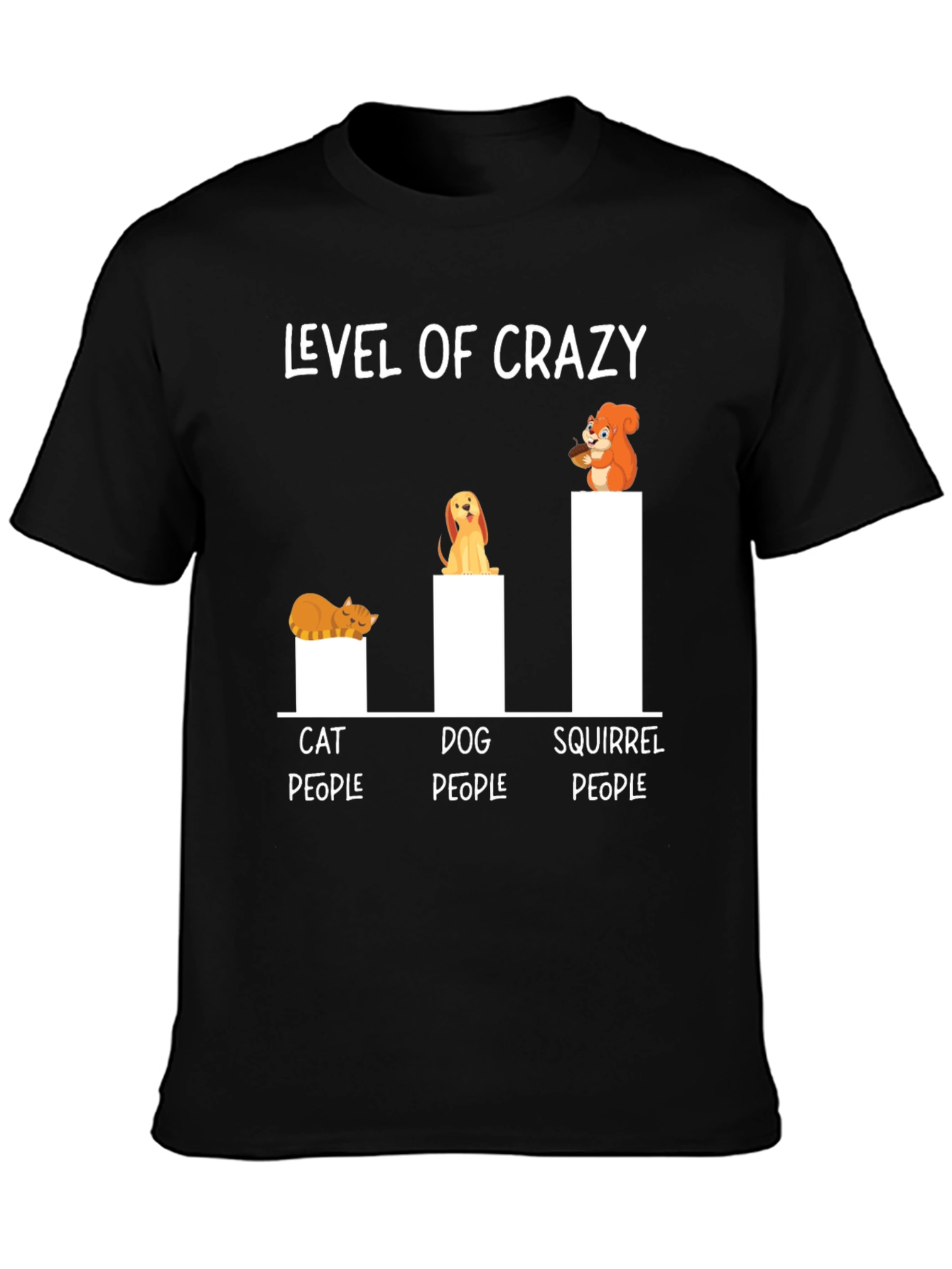 Level of Crazy T-Shirt - Cat Dog Squirrel People