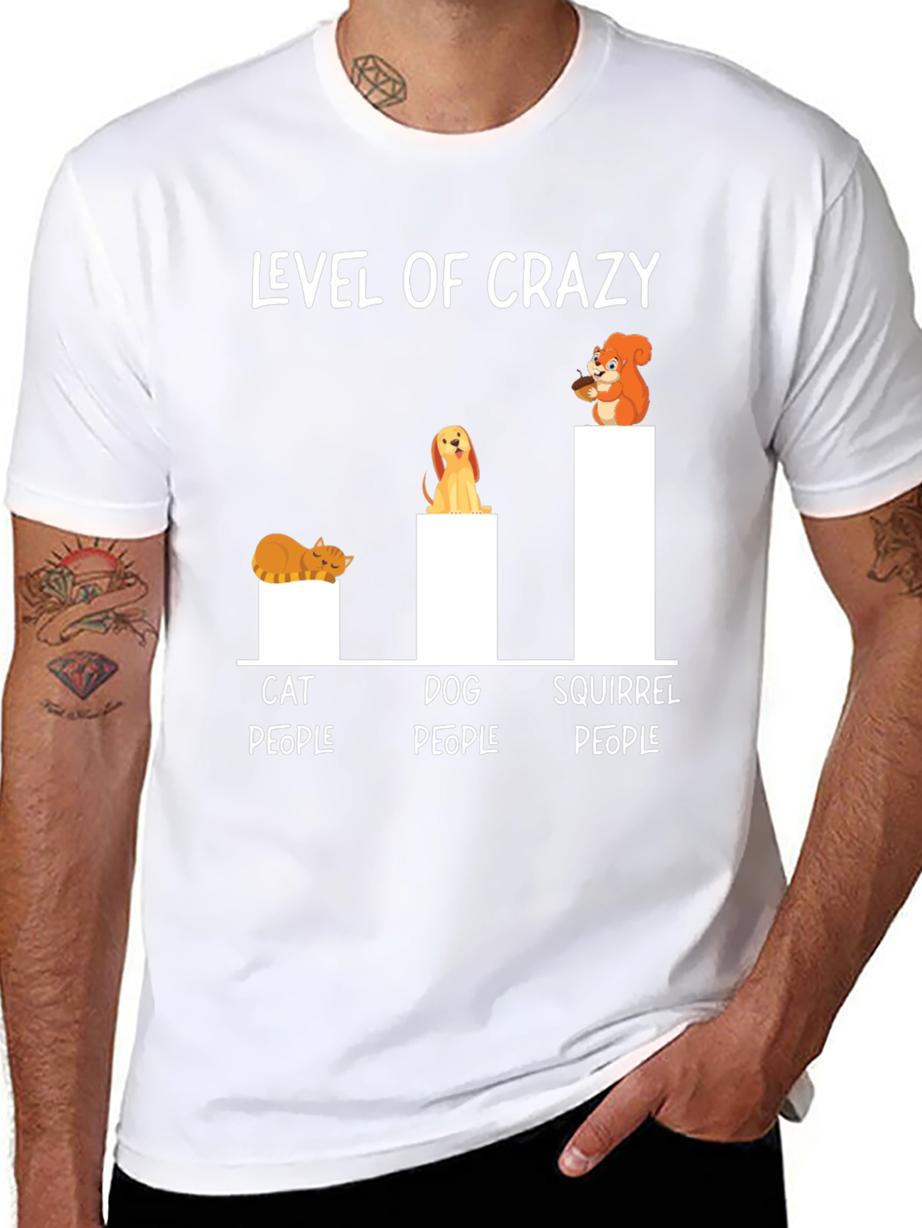 Level of Crazy T-Shirt - Cat Dog Squirrel People