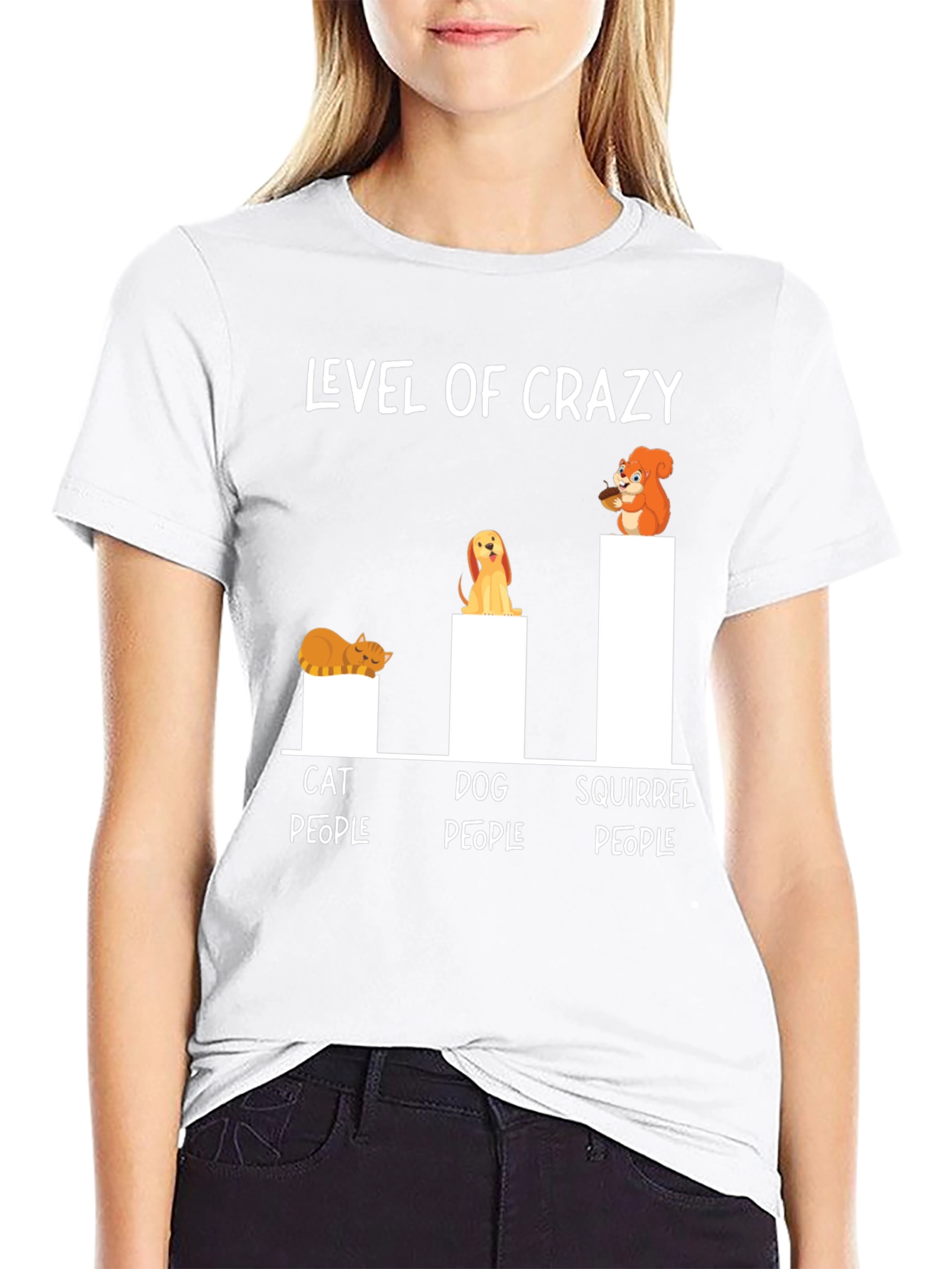 Level of Crazy T-Shirt - Cat Dog Squirrel People