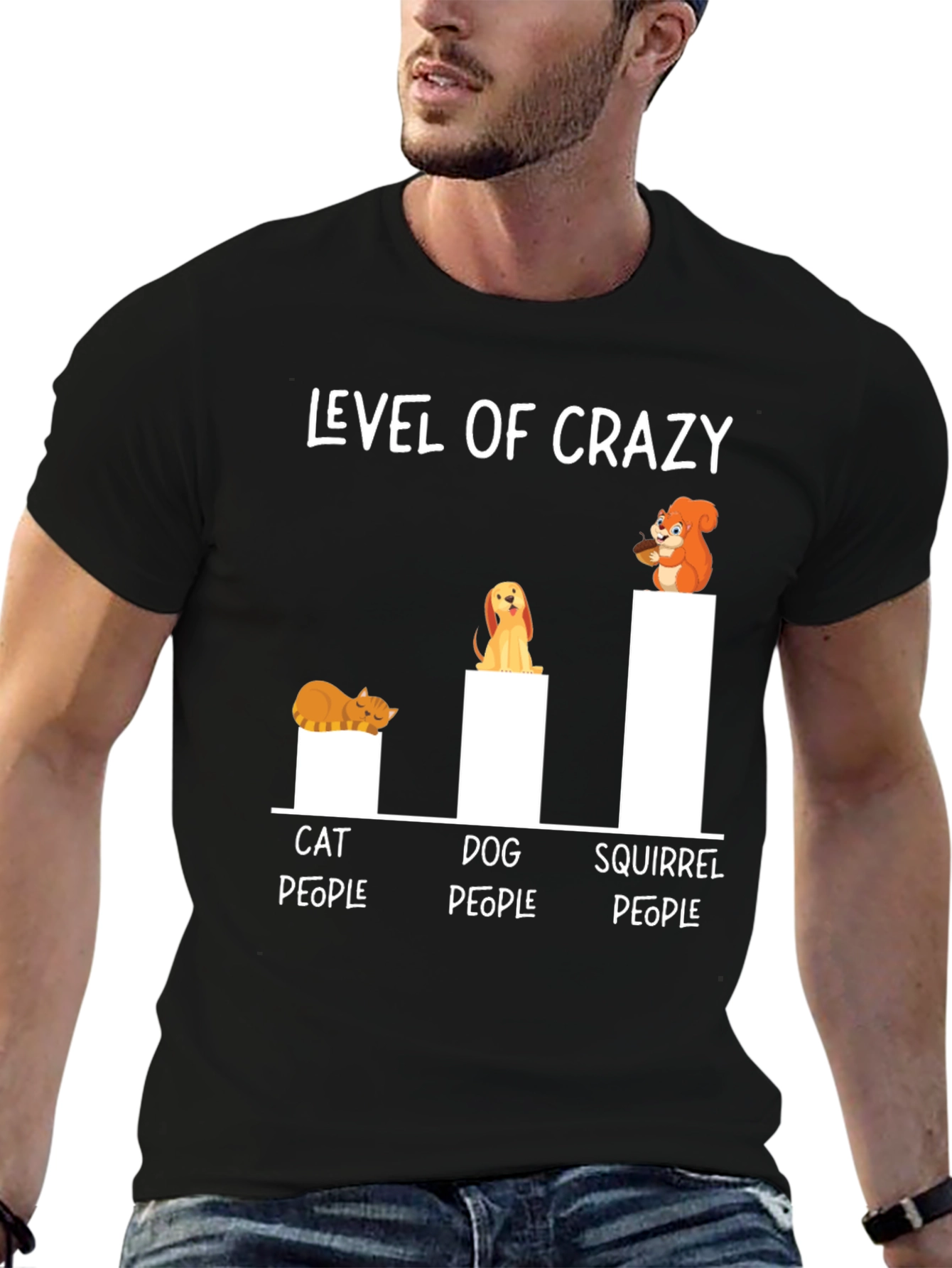 Level of Crazy T-Shirt - Cat Dog Squirrel People
