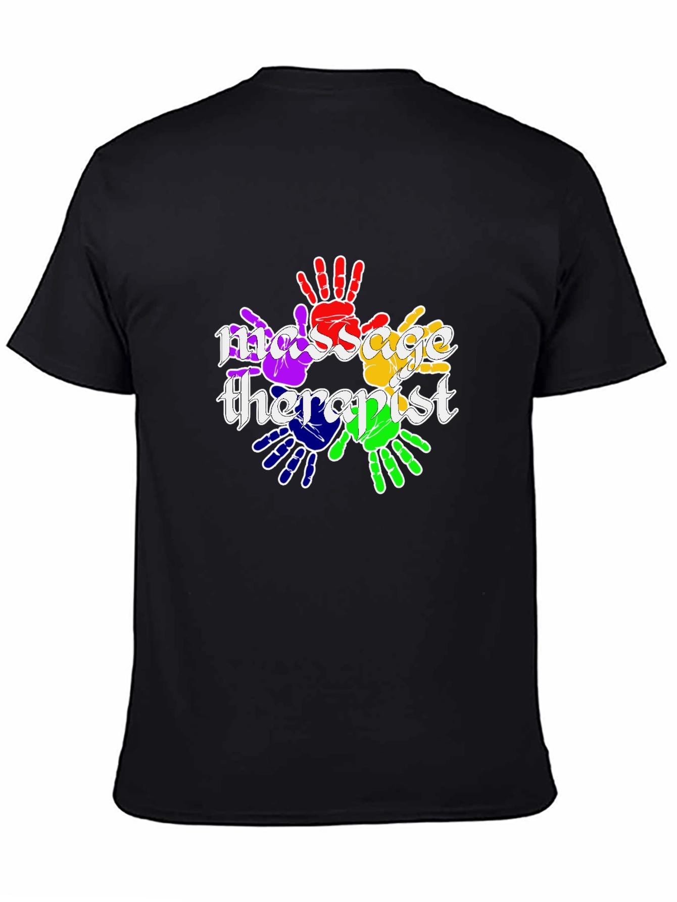 Massage Therapist Rainbow Handprint T-Shirt