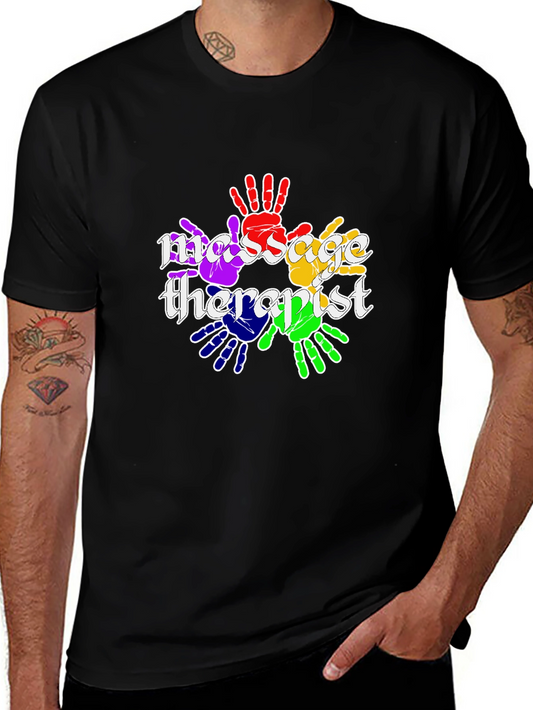 Massage Therapist Rainbow Handprint T-Shirt