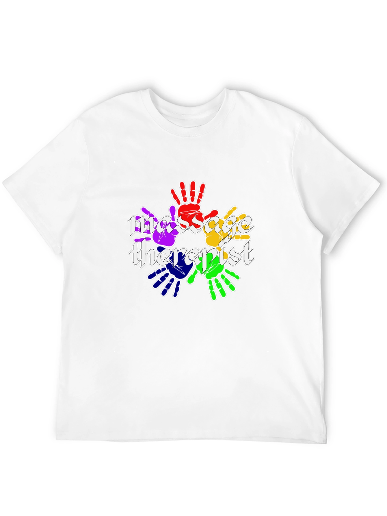 Massage Therapist Rainbow Handprint T-Shirt