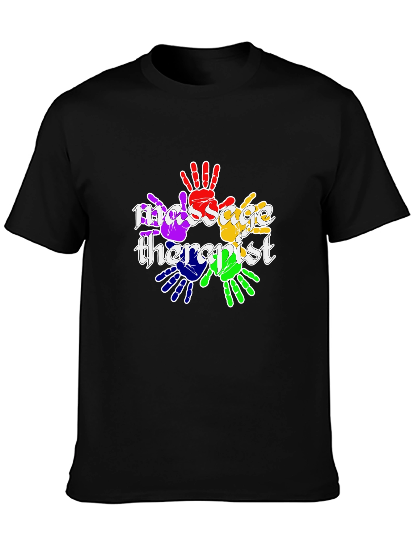 Massage Therapist Rainbow Handprint T-Shirt