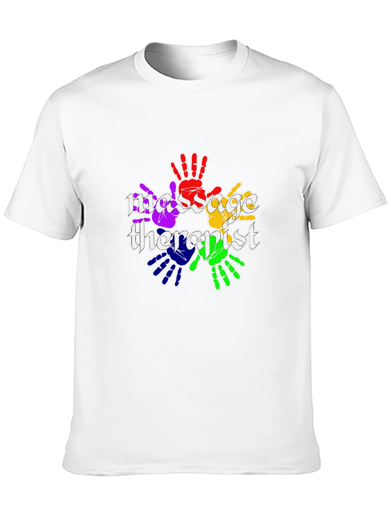 Massage Therapist Rainbow Handprint T-Shirt