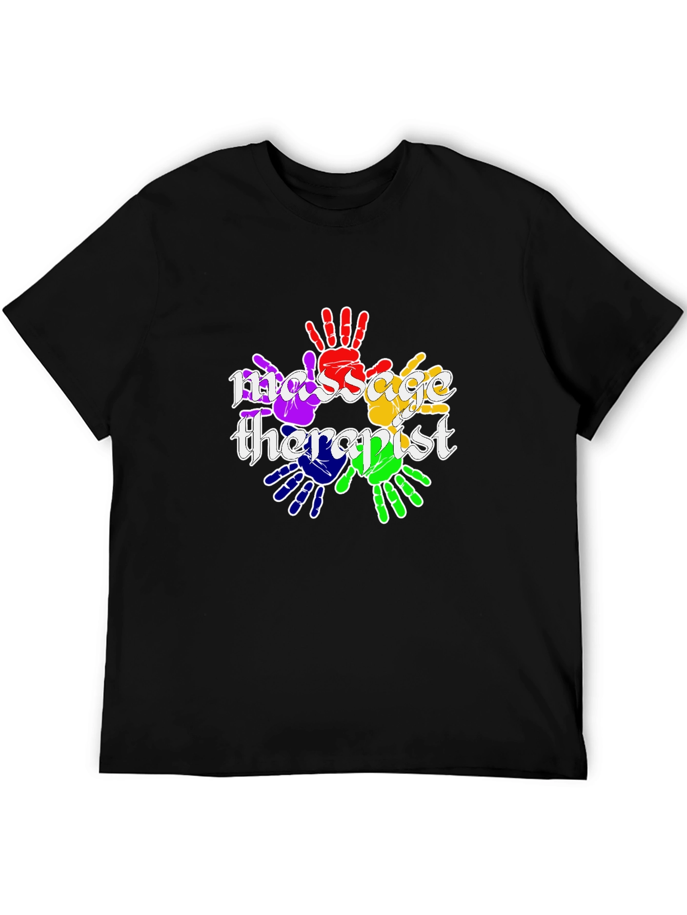 Massage Therapist Rainbow Handprint T-Shirt