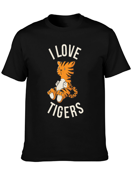 I Love Tigers Graphic Tee - Cute Cartoon Tiger T-Shirt