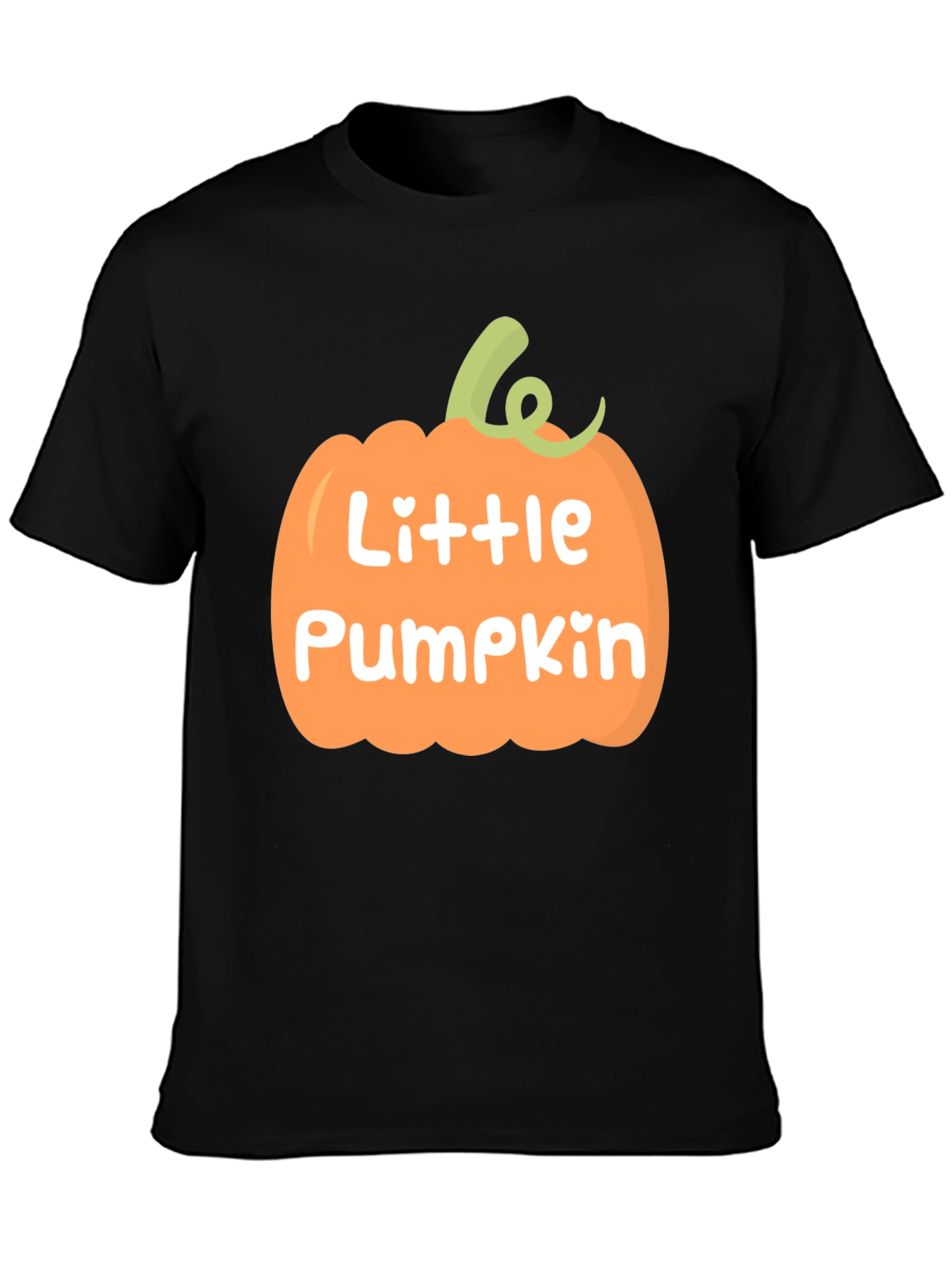 Little Pumpkin Graphic Tee - Black Crew Neck T-Shirt