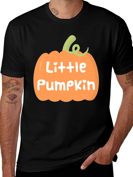 Little Pumpkin Graphic Tee - Black Crew Neck T-Shirt
