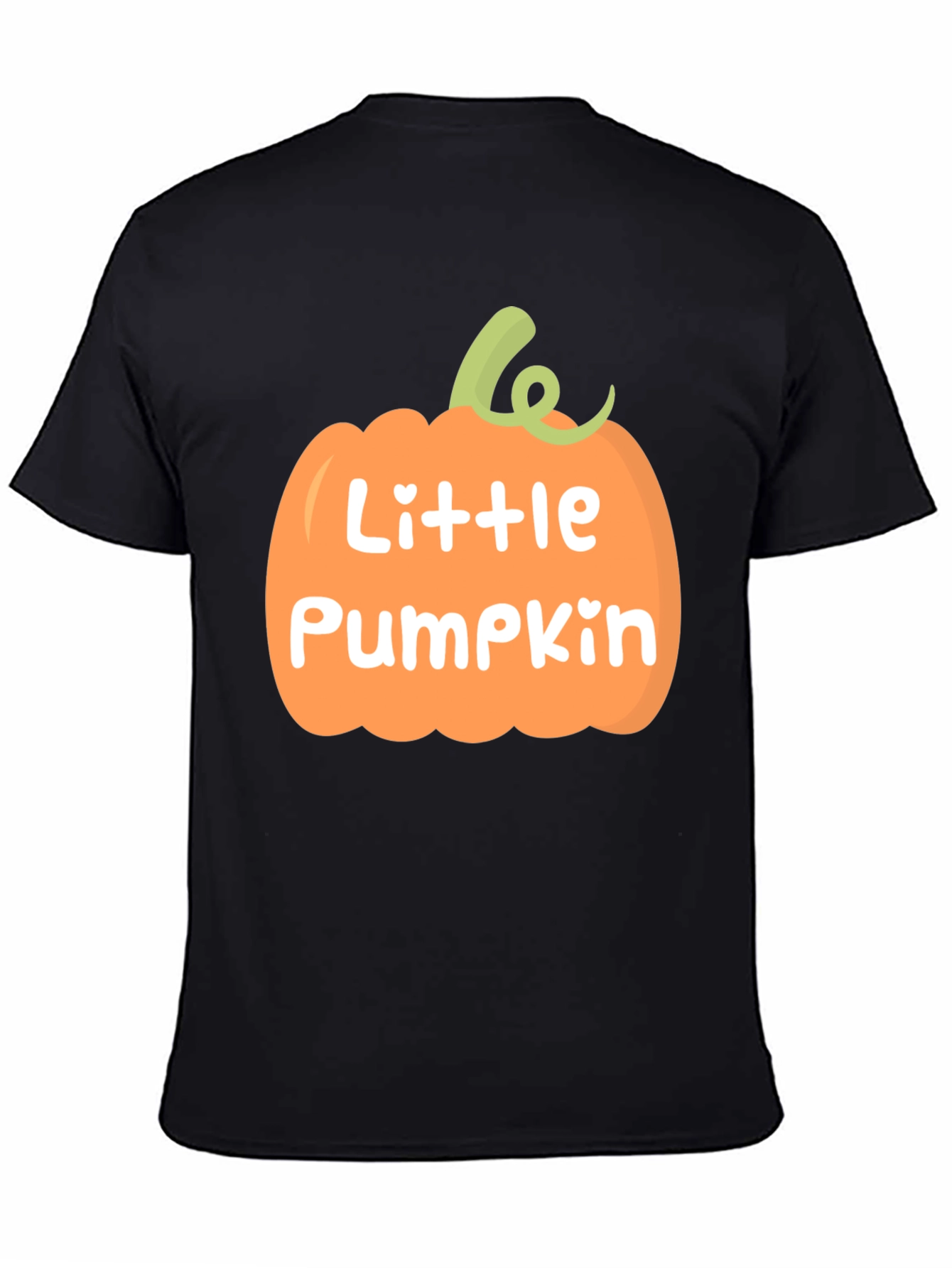 Little Pumpkin Graphic Tee - Black Crew Neck T-Shirt