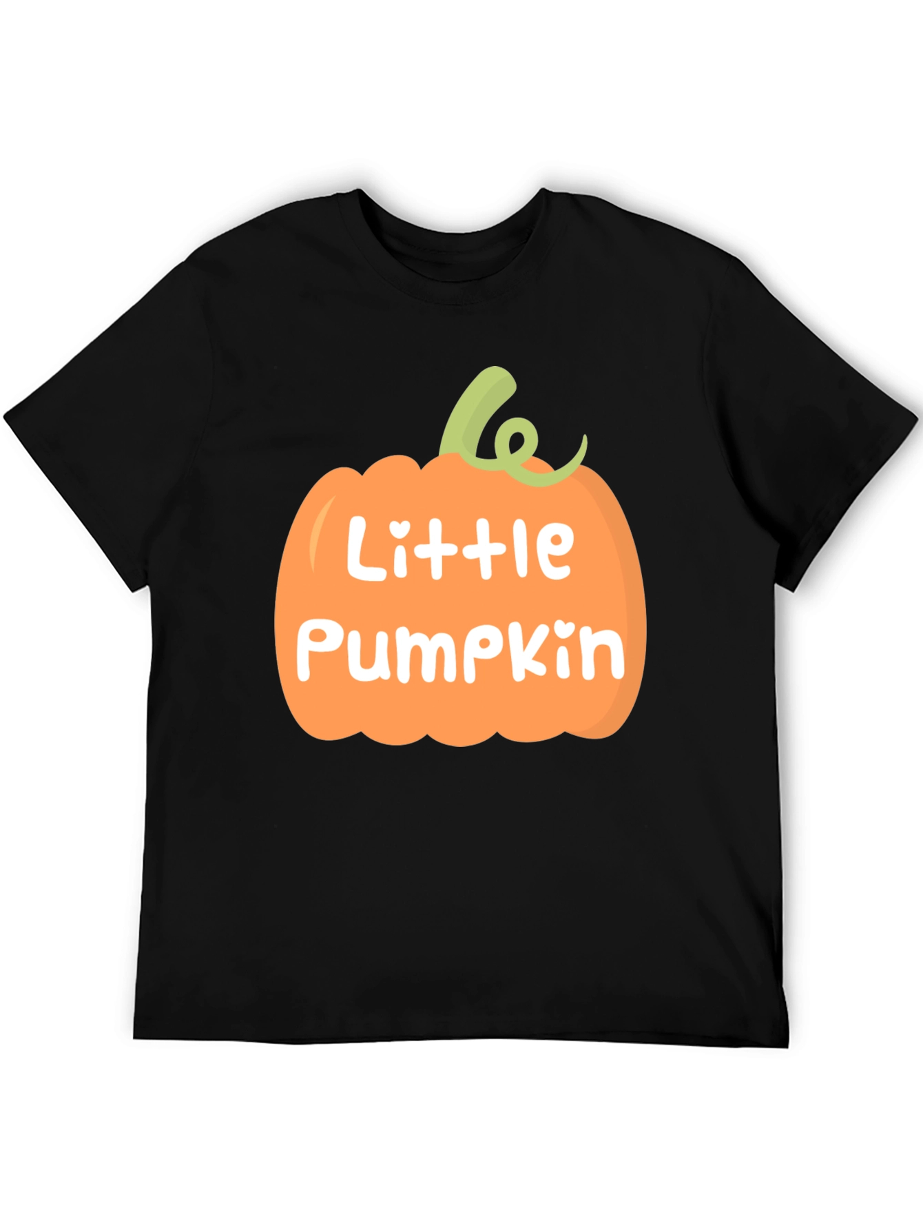 Little Pumpkin Graphic Tee - Black Crew Neck T-Shirt