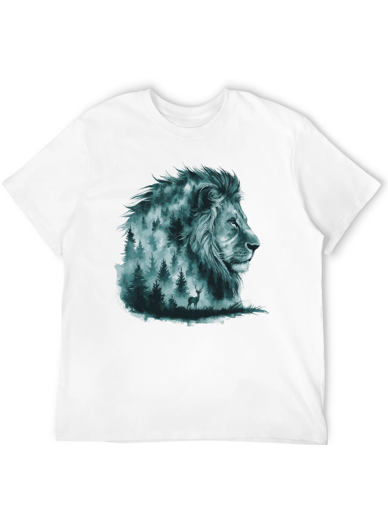 Lion Forest Graphic Tee - Nature Inspired Menswear