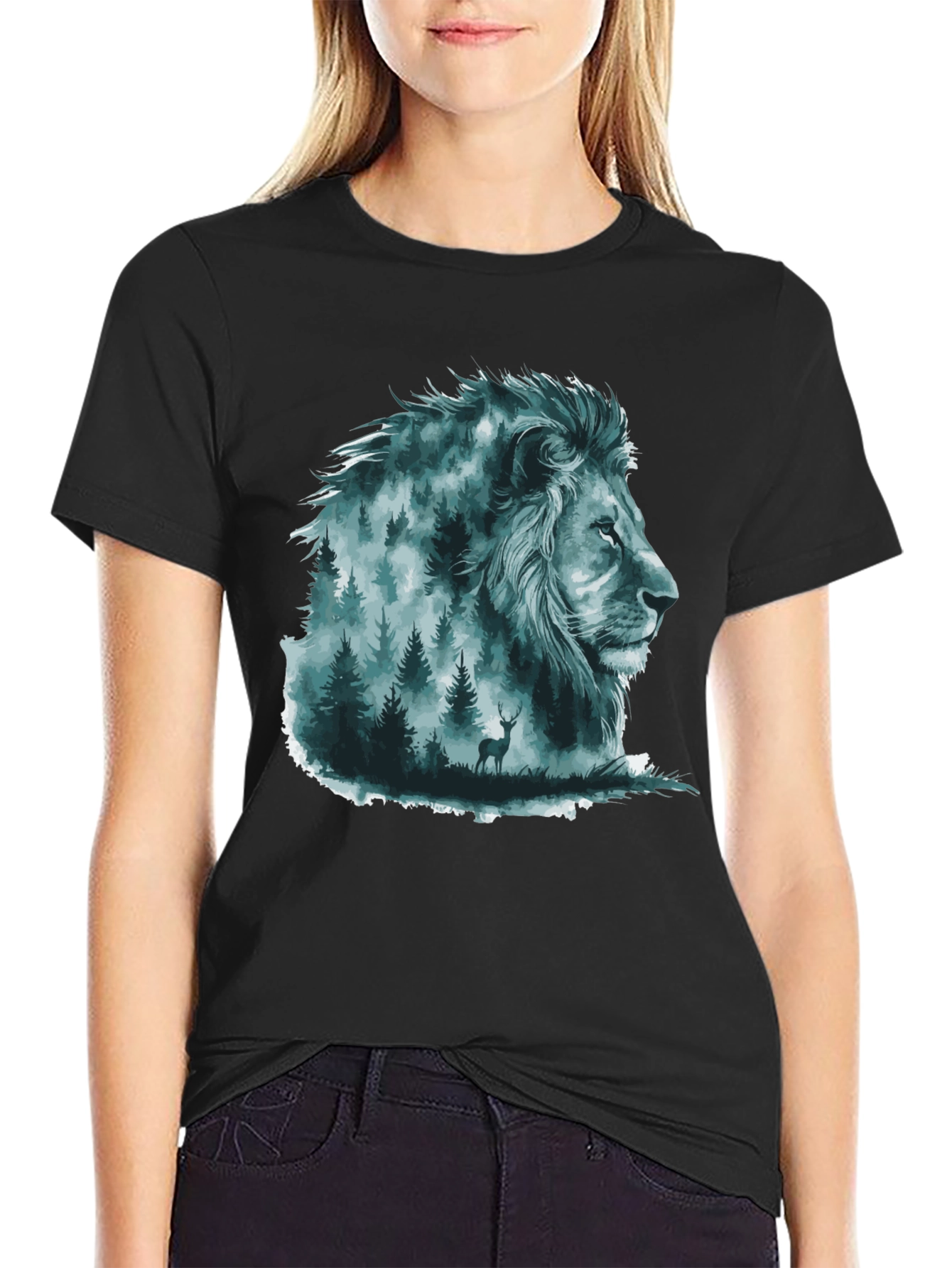Lion Forest Graphic Tee - Nature Inspired Menswear