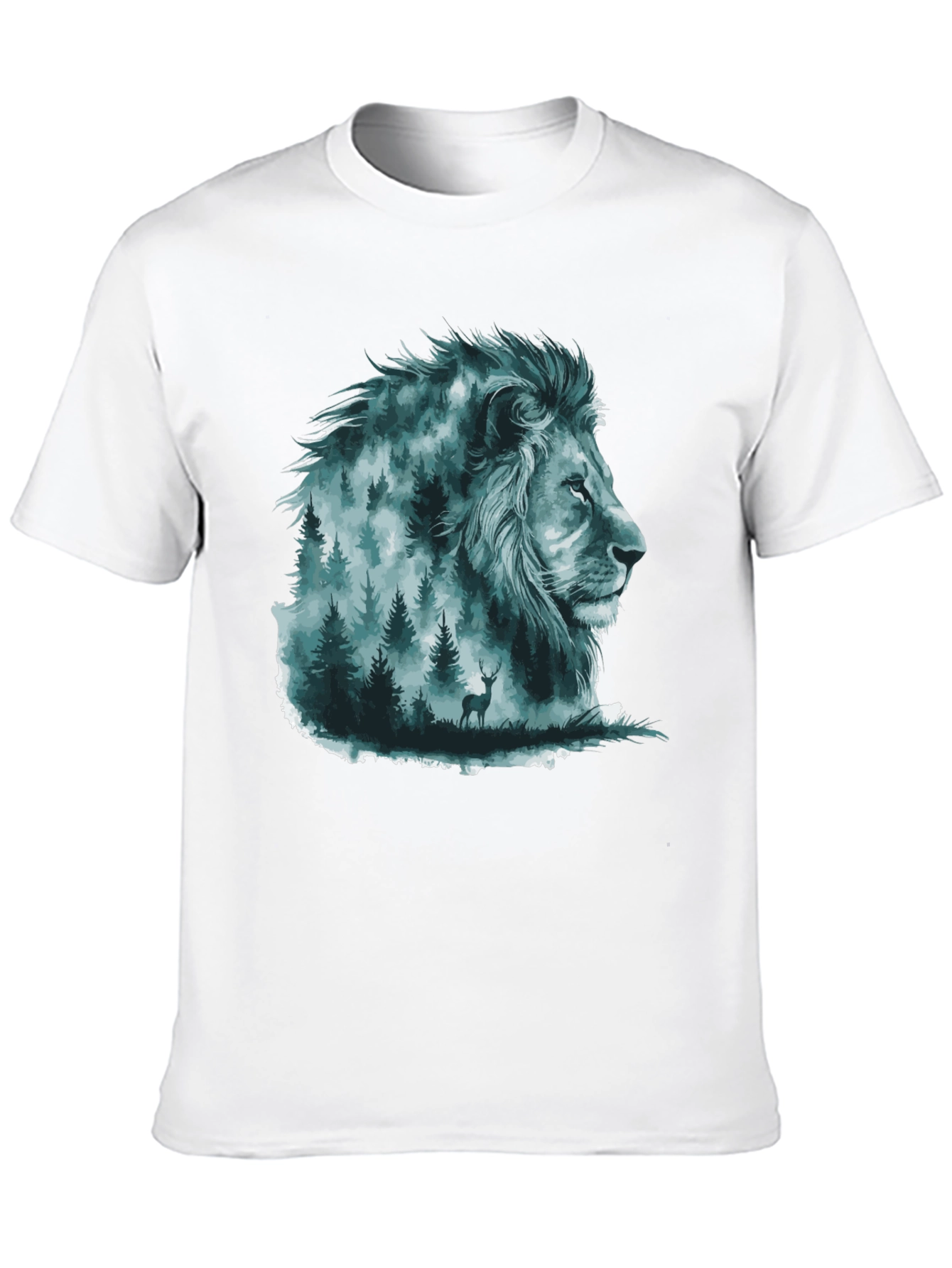 Lion Forest Graphic Tee - Nature Inspired Menswear