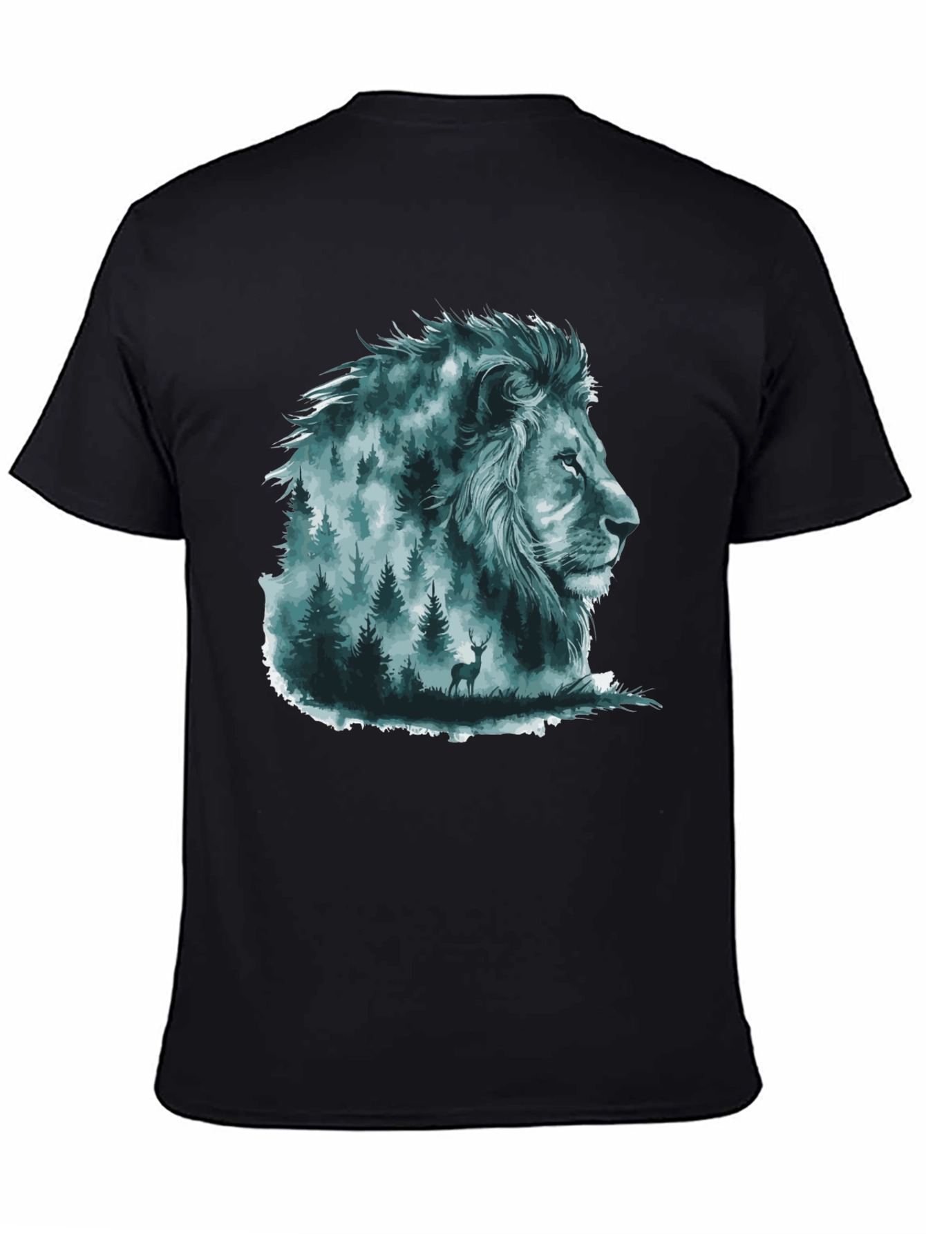 Lion Forest Graphic Tee - Nature Inspired Menswear