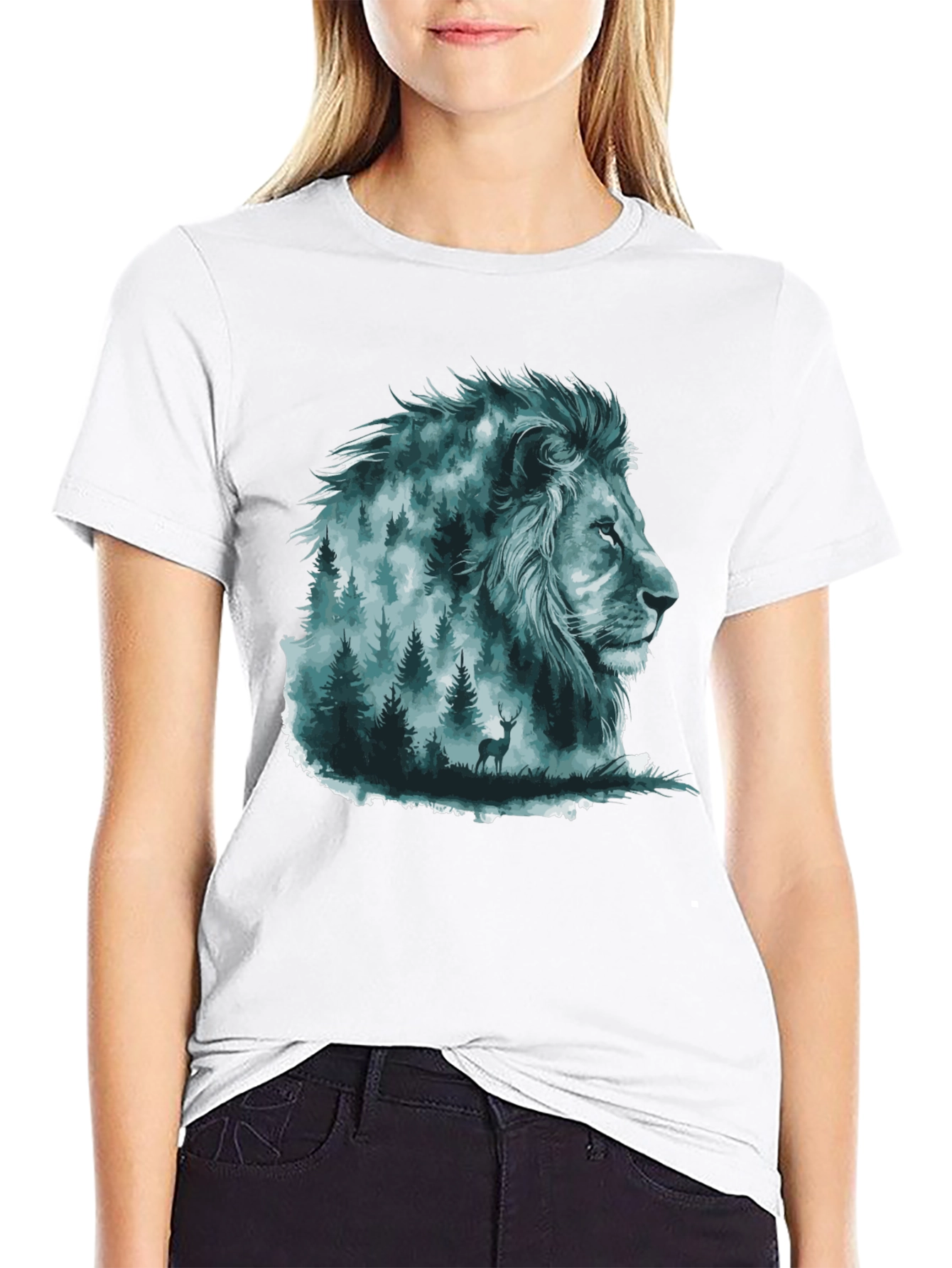 Lion Forest Graphic Tee - Nature Inspired Menswear