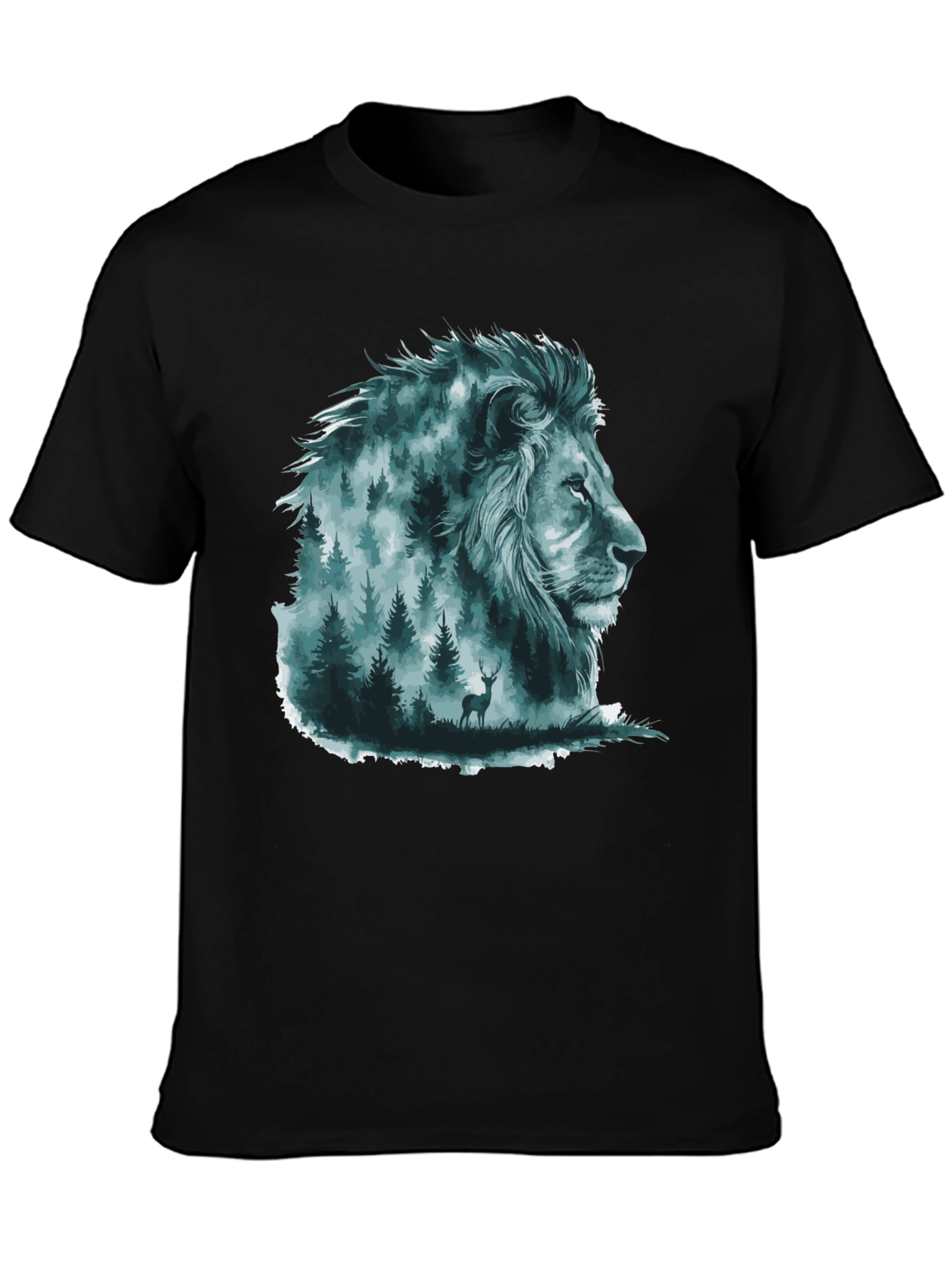 Lion Forest Graphic Tee - Nature Inspired Menswear