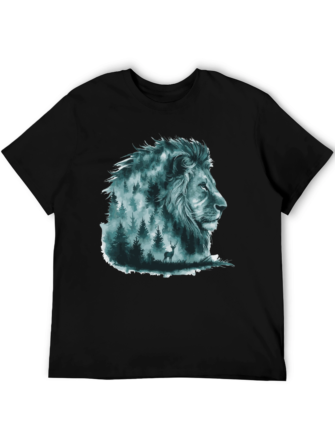 Lion Forest Graphic Tee - Nature Inspired Menswear