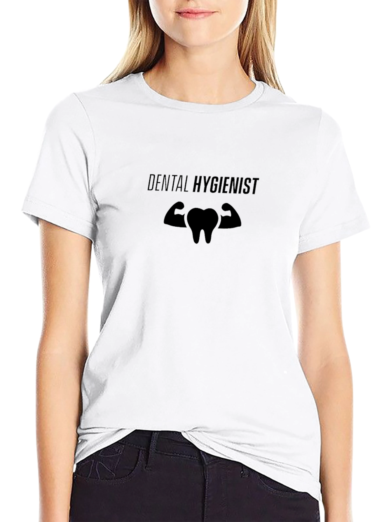 Dental Hygienist Muscle Tooth Graphic Tee