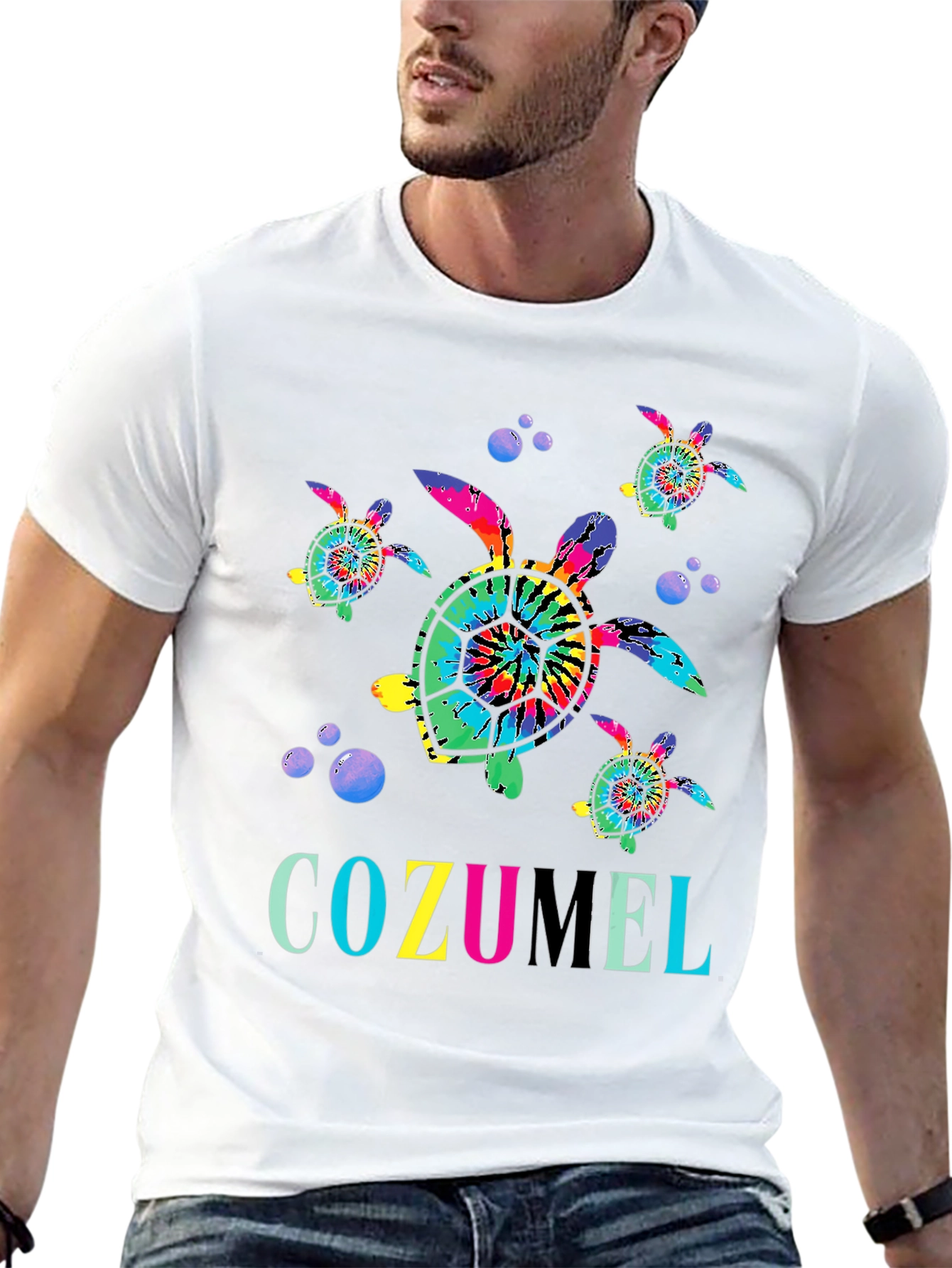 Cozumel Turtle Tie-Dye Graphic Tee