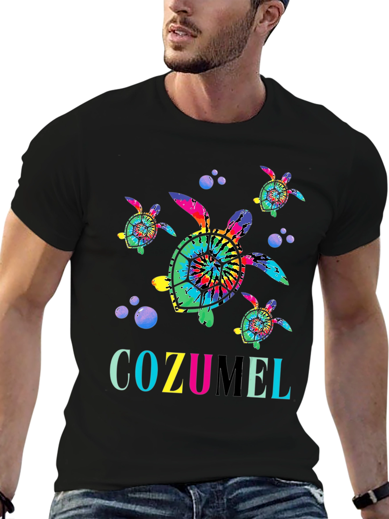 Cozumel Turtle Tie-Dye Graphic Tee