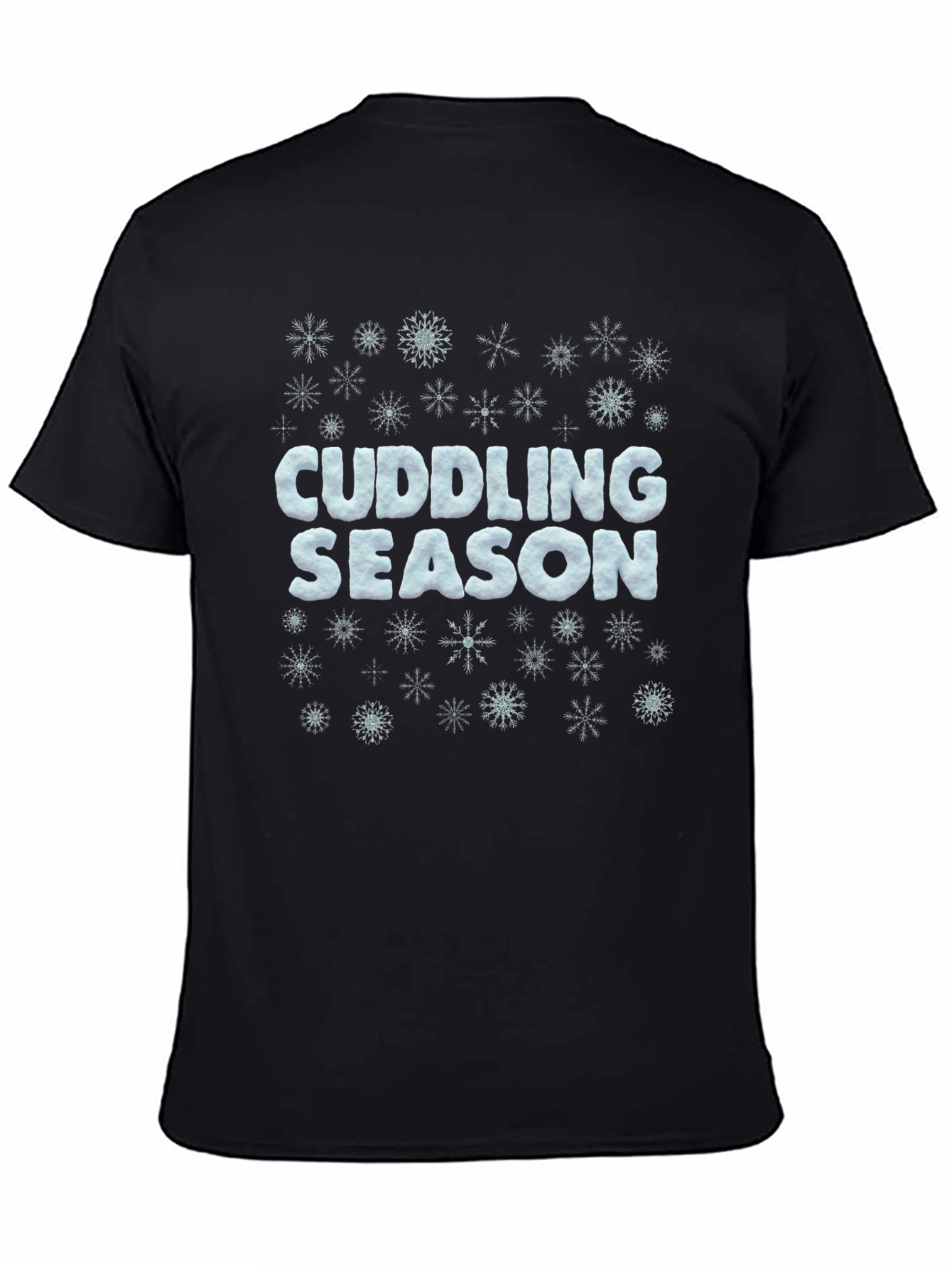 Cuddling Season Snowflake Black T-Shirt