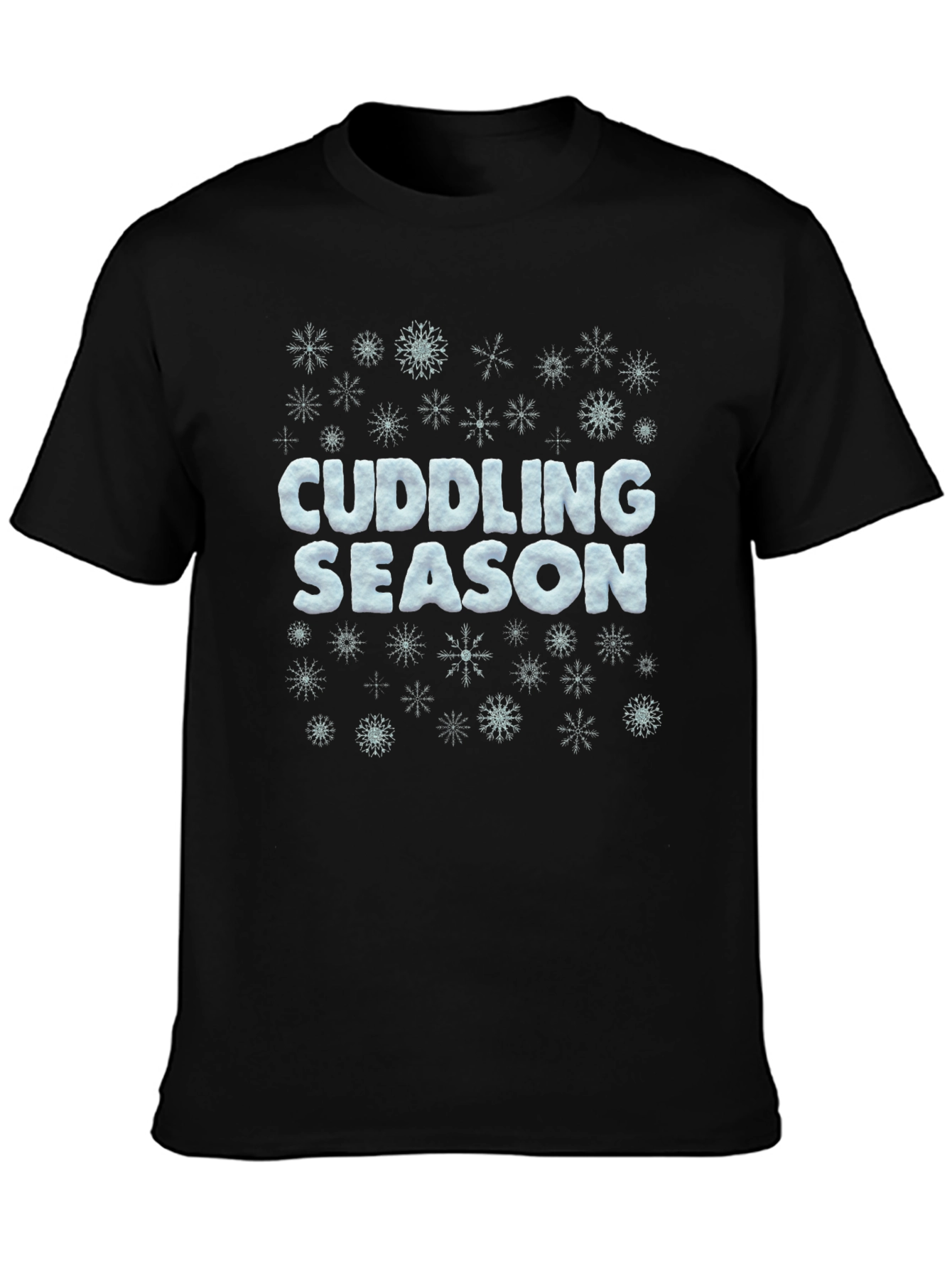 Cuddling Season Snowflake Black T-Shirt
