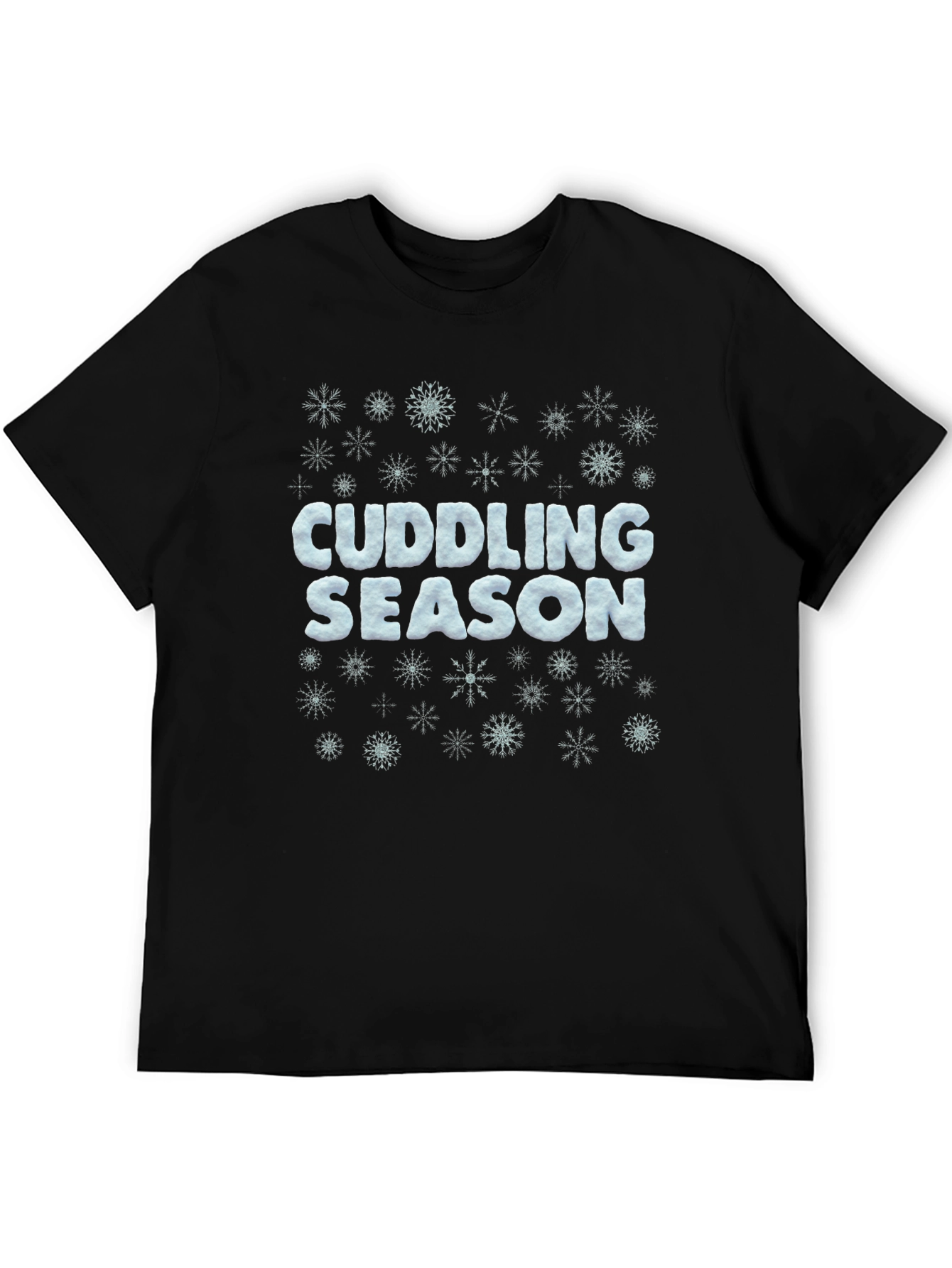 Cuddling Season Snowflake Black T-Shirt