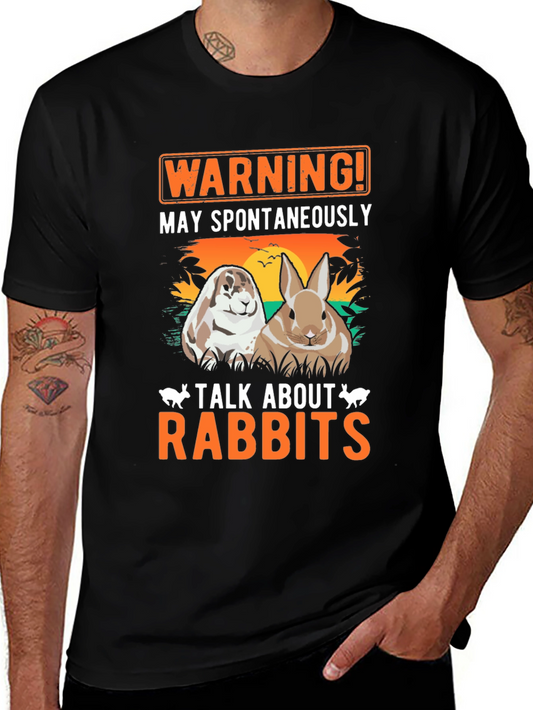 Warning May Spontaneously Talk About Rabbits T-Shirt