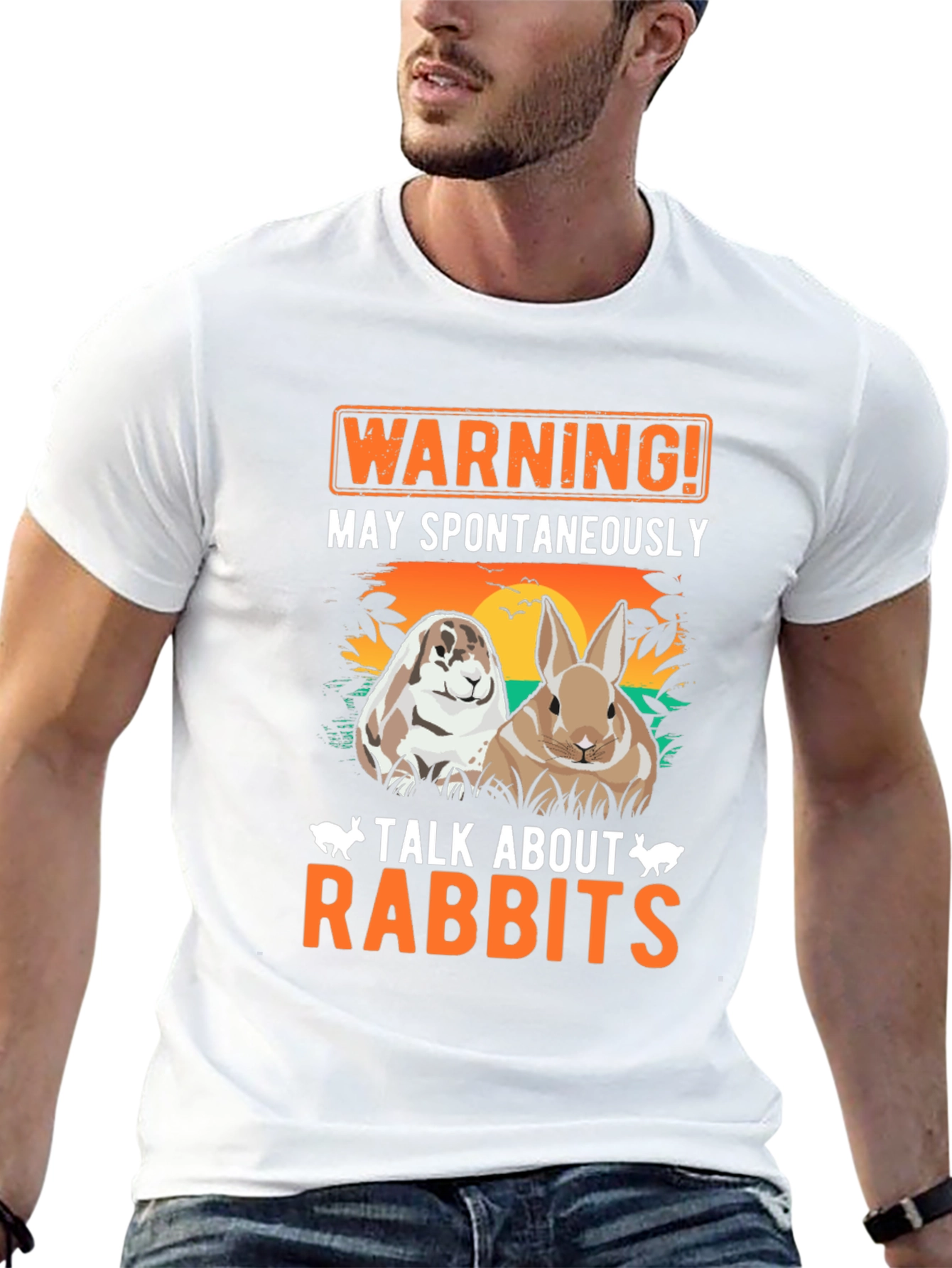 Warning May Spontaneously Talk About Rabbits T-Shirt