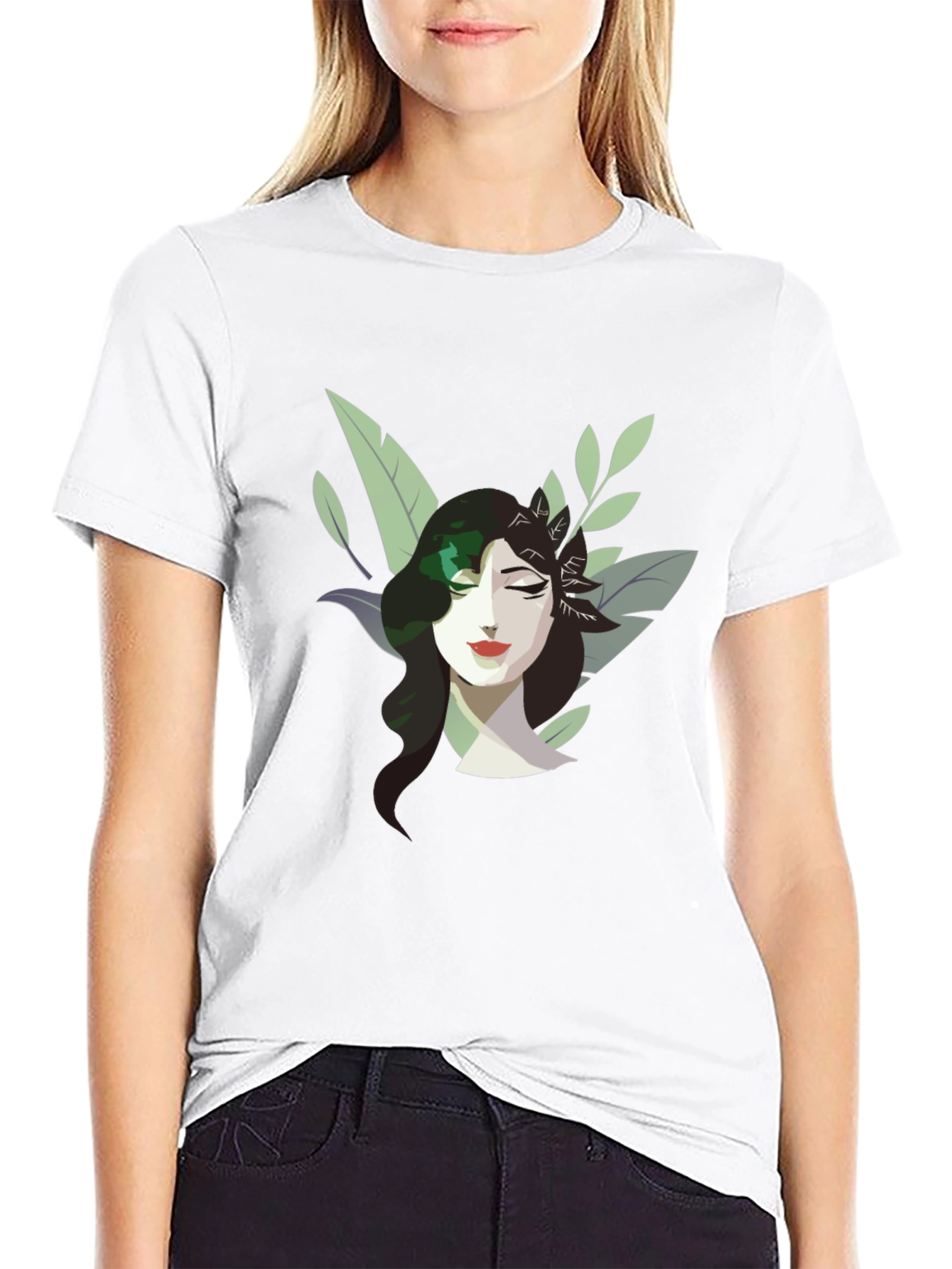 Nature Woman Graphic Tee - Stylish Black T-Shirt
