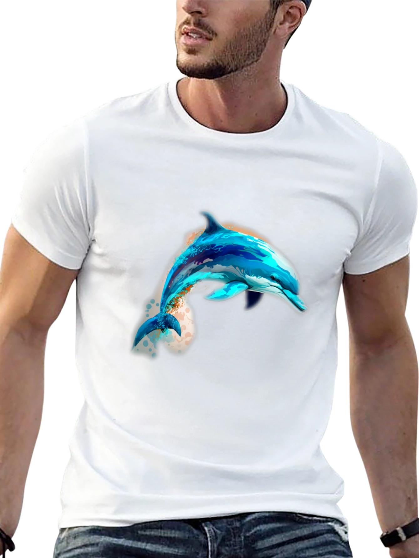 Dolphin Graphic Black T-Shirt