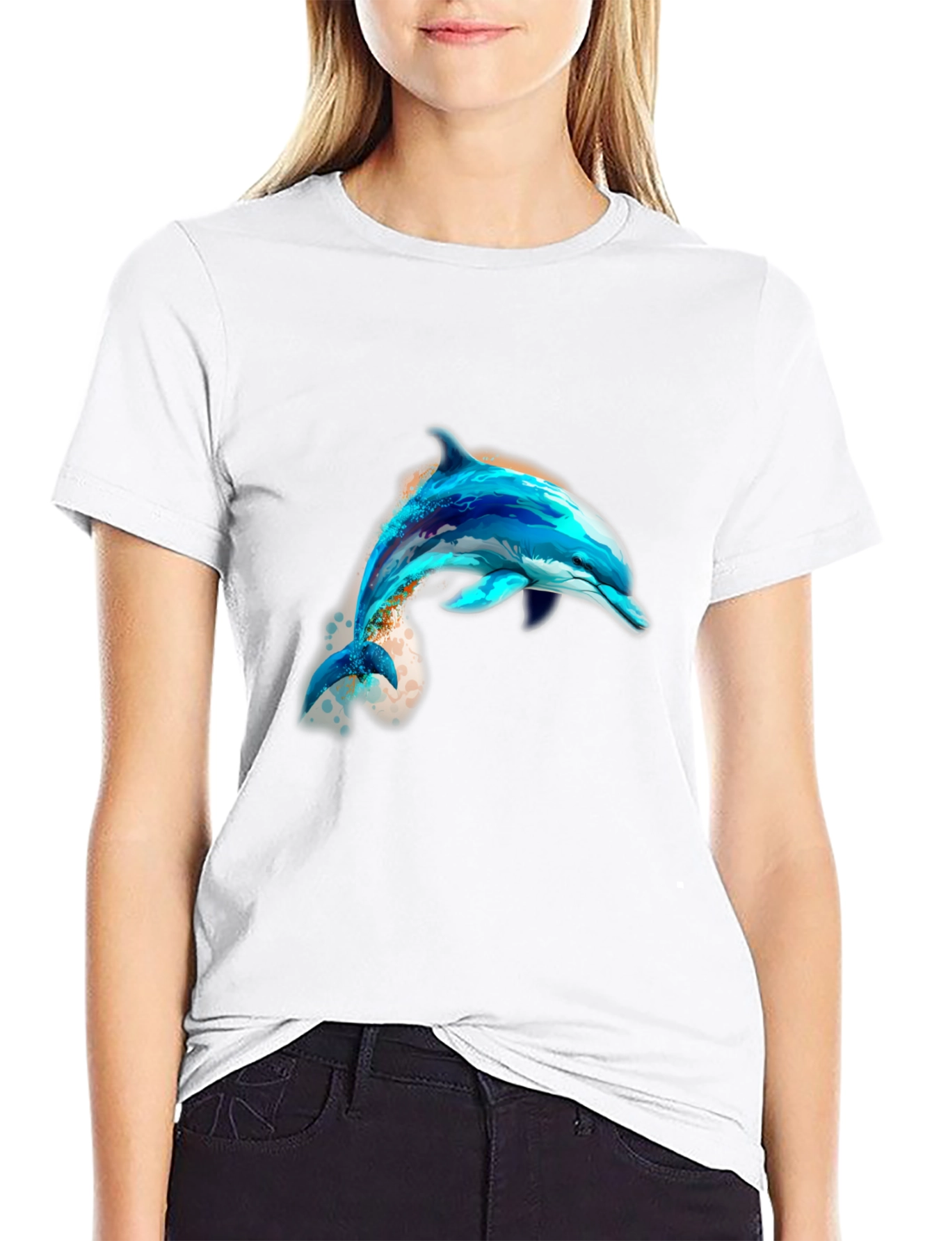 Dolphin Graphic Black T-Shirt