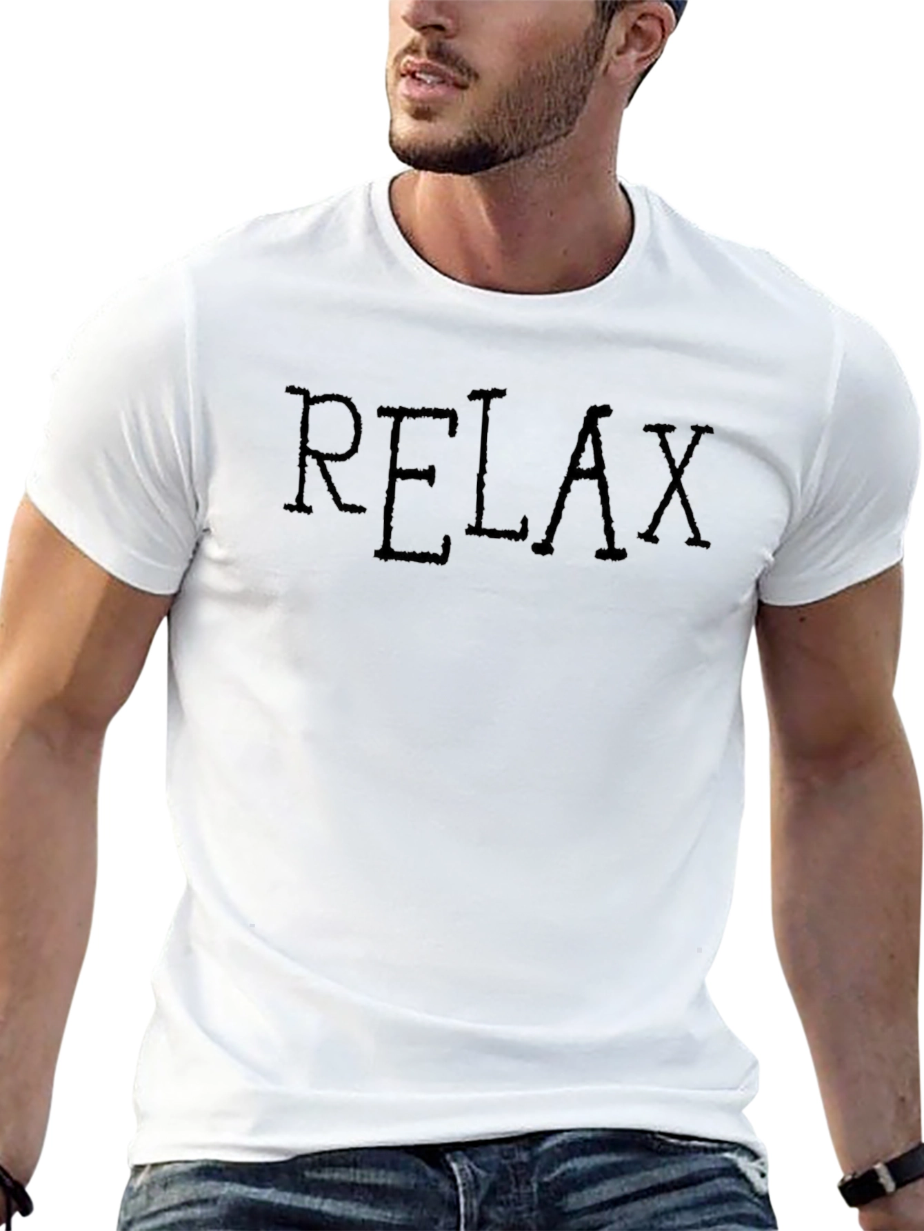 Relax Black Graphic T-Shirt - Mens Casual Wear