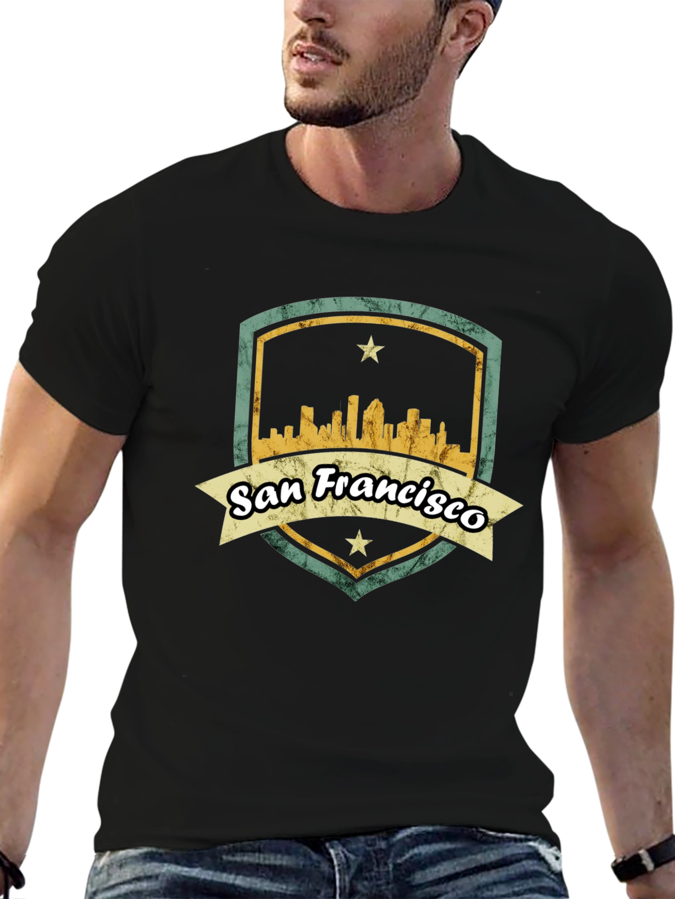 San Francisco Skyline T-Shirt - Retro Design