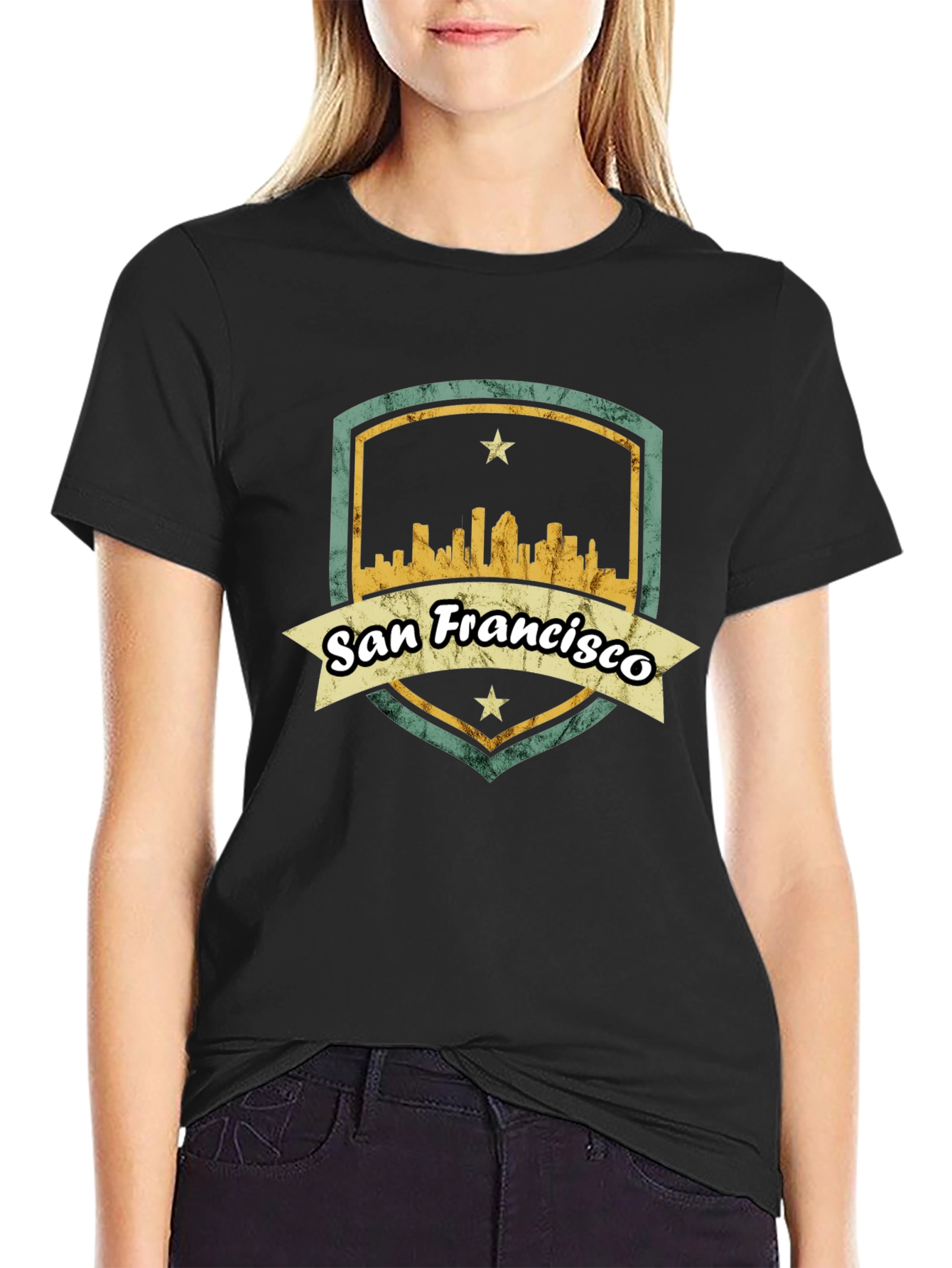 San Francisco Skyline T-Shirt - Retro Design