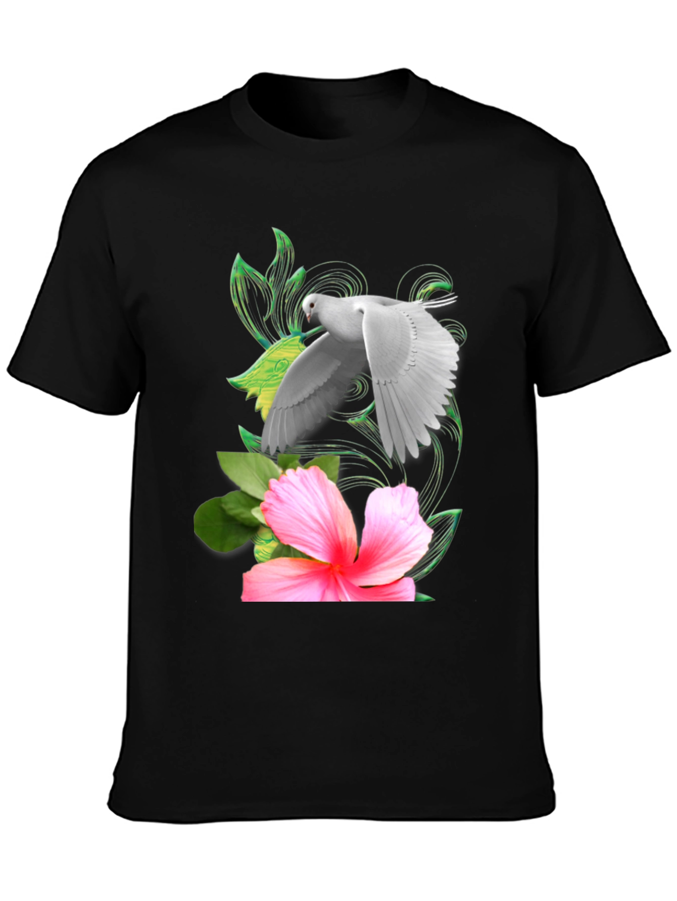 Dove & Hibiscus Graphic T-Shirt