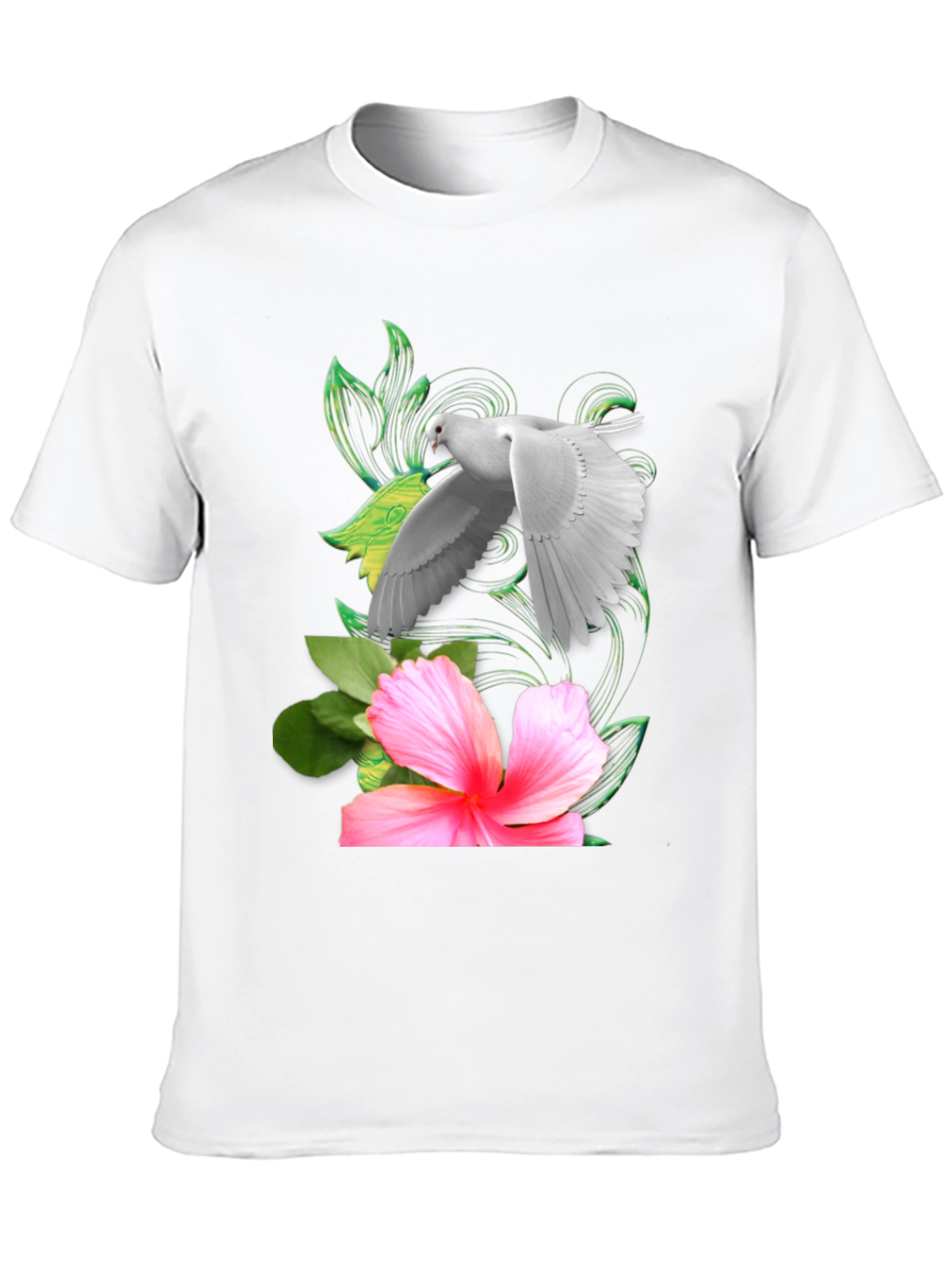 Dove & Hibiscus Graphic T-Shirt
